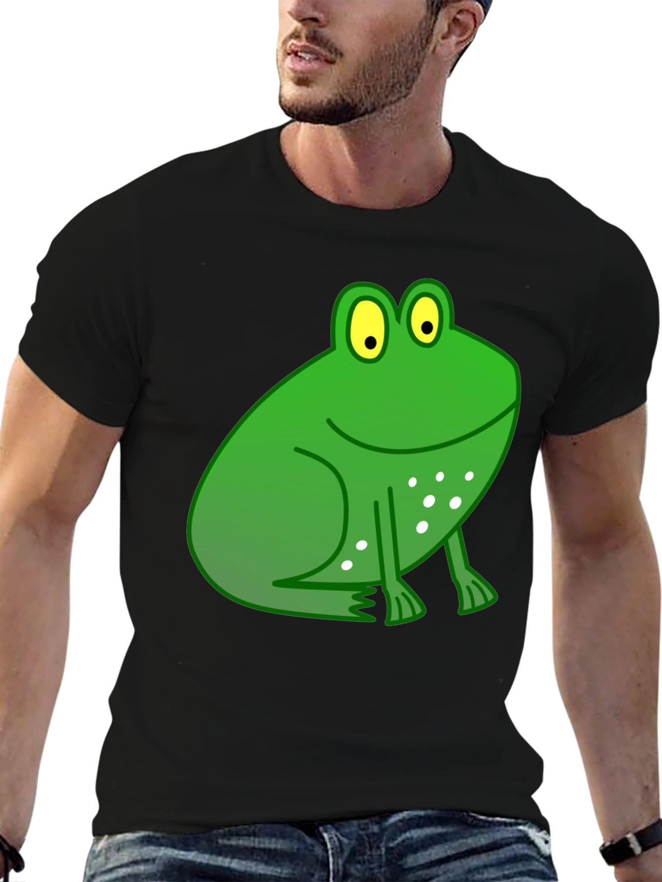 Funny Frog Graphic Black T-Shirt