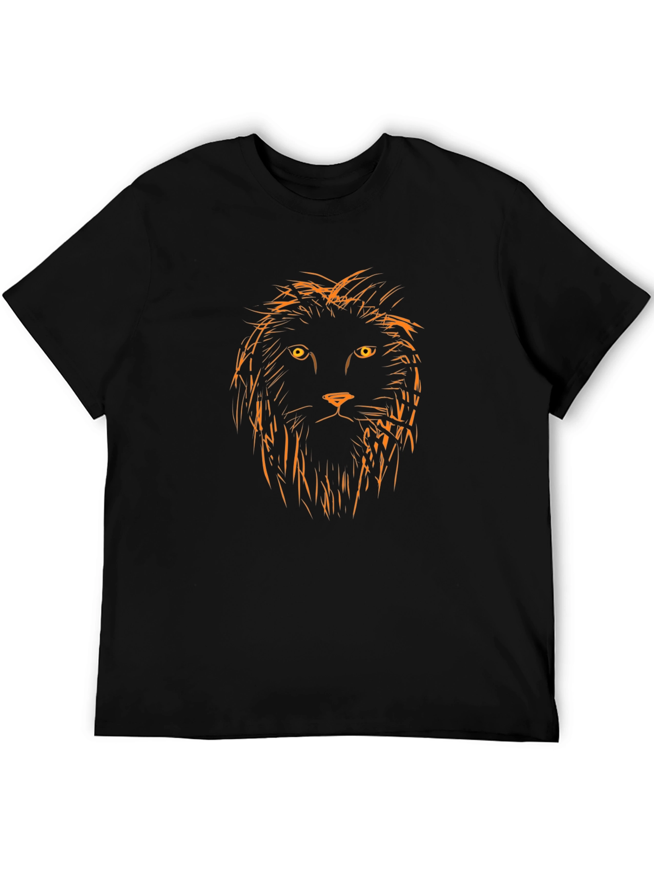 Lion Sketch Graphic Black T-Shirt