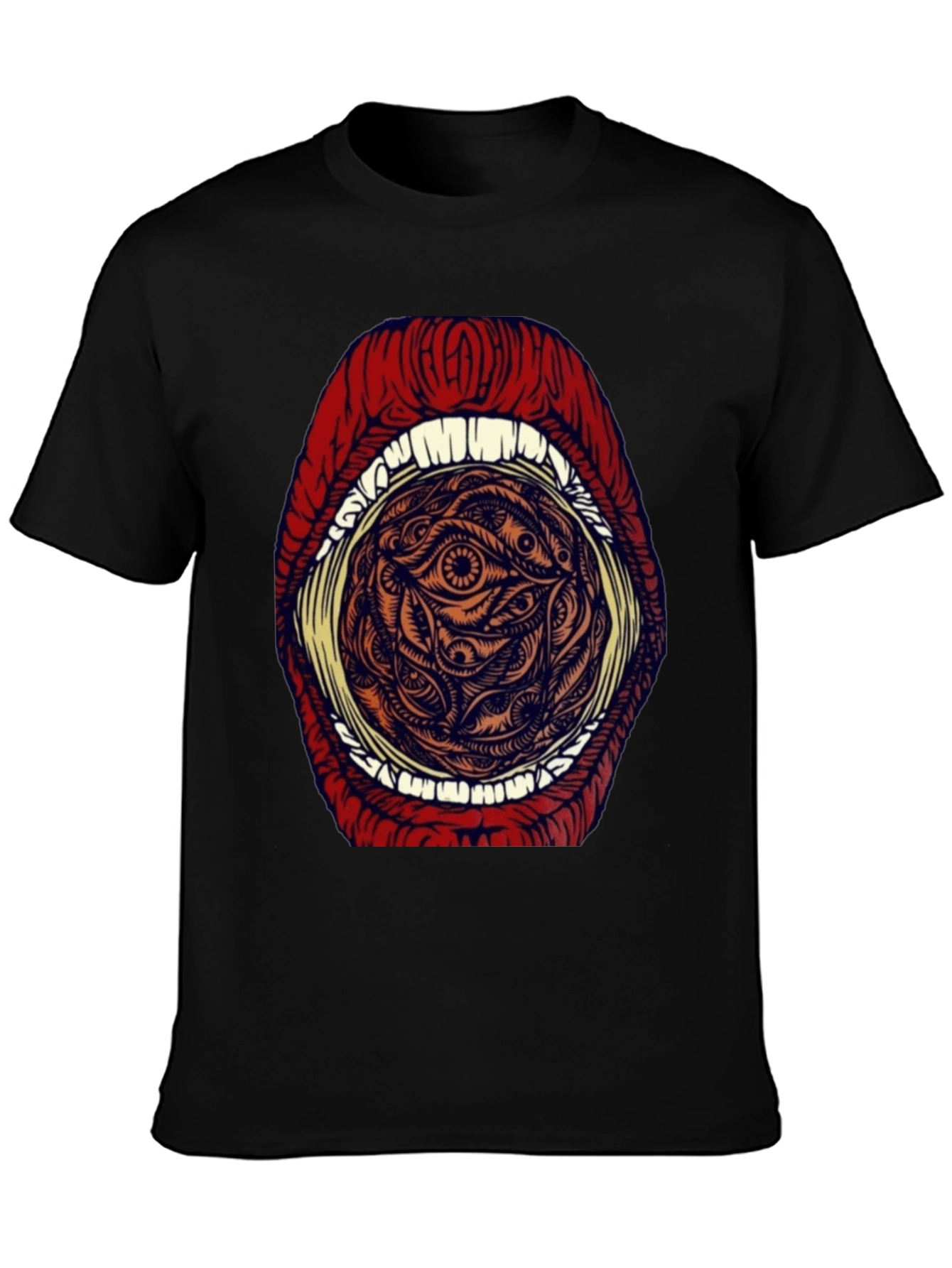 Eye Mouth Graphic T-Shirt - Unique Mens Tee