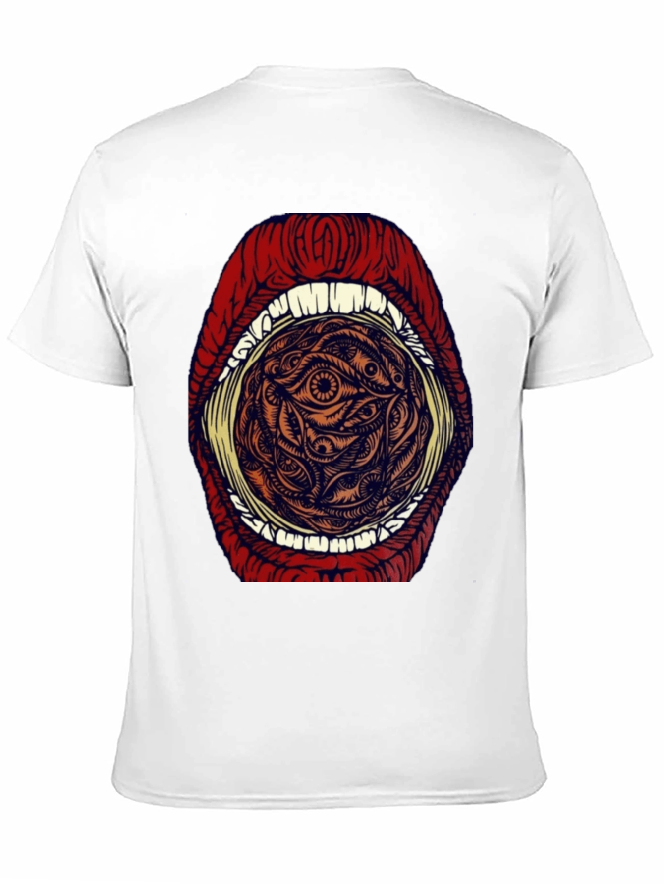 Eye Mouth Graphic T-Shirt - Unique Mens Tee