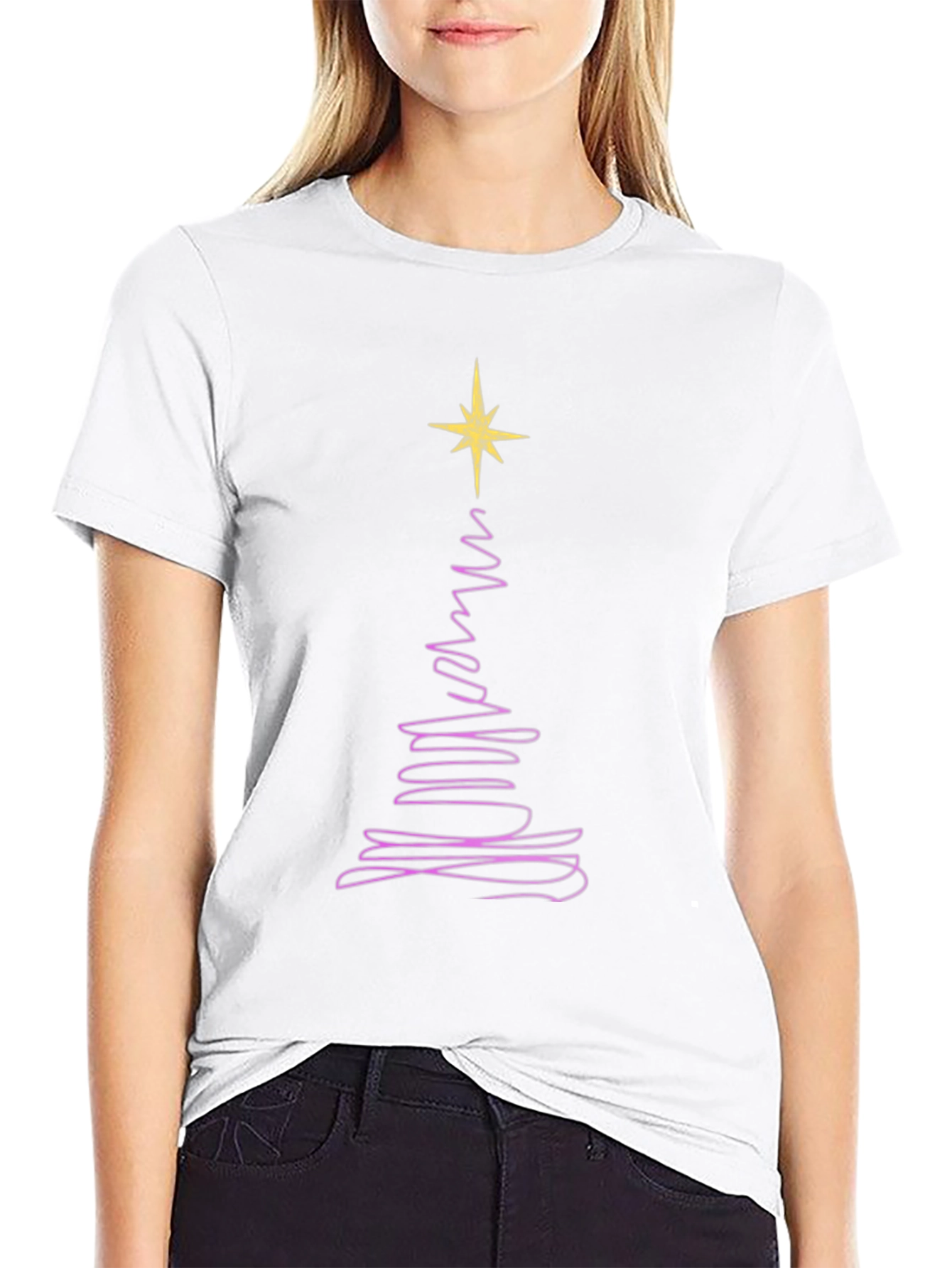 Christmas Tree Line Art T-Shirt