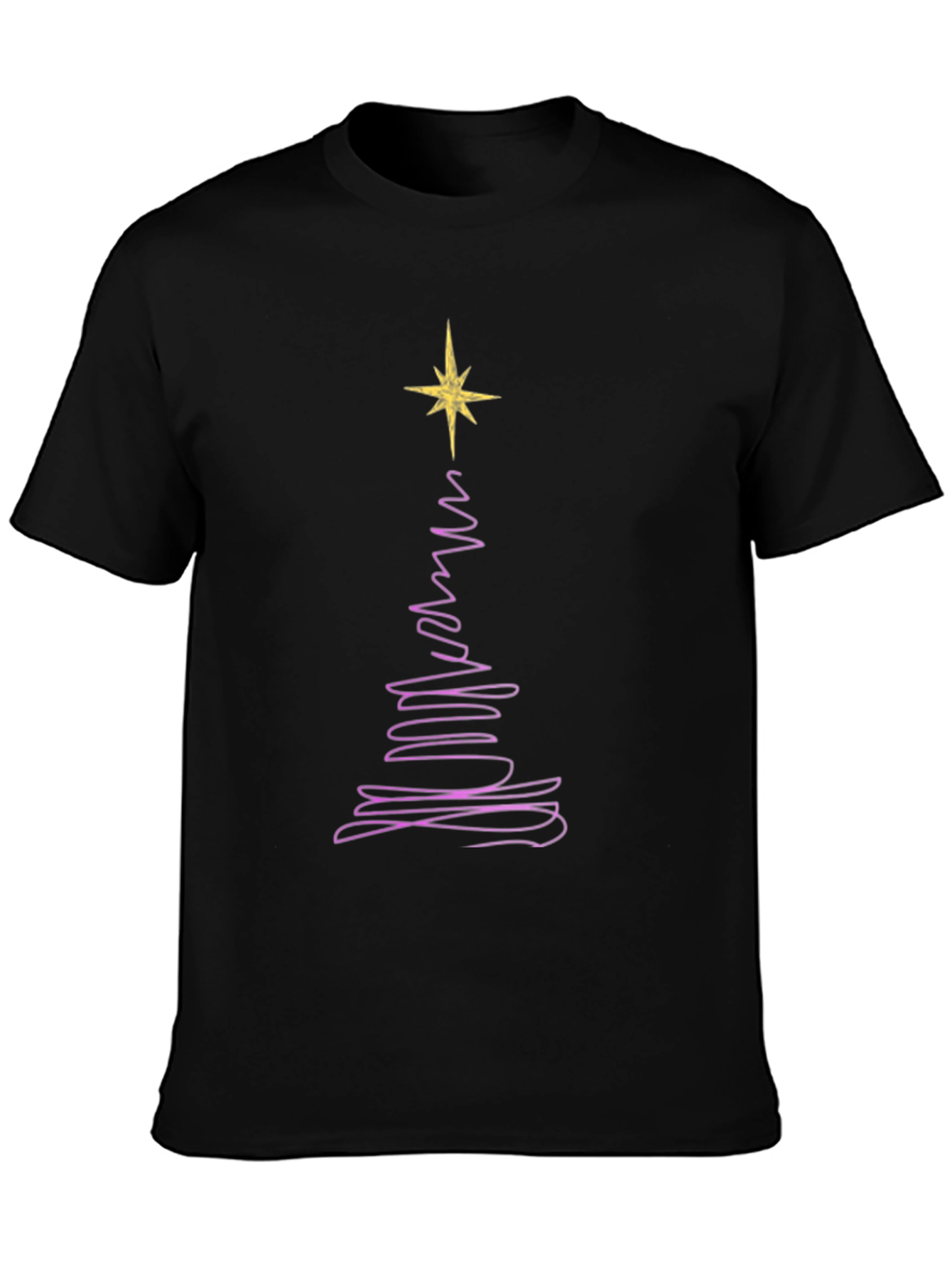Christmas Tree Line Art T-Shirt