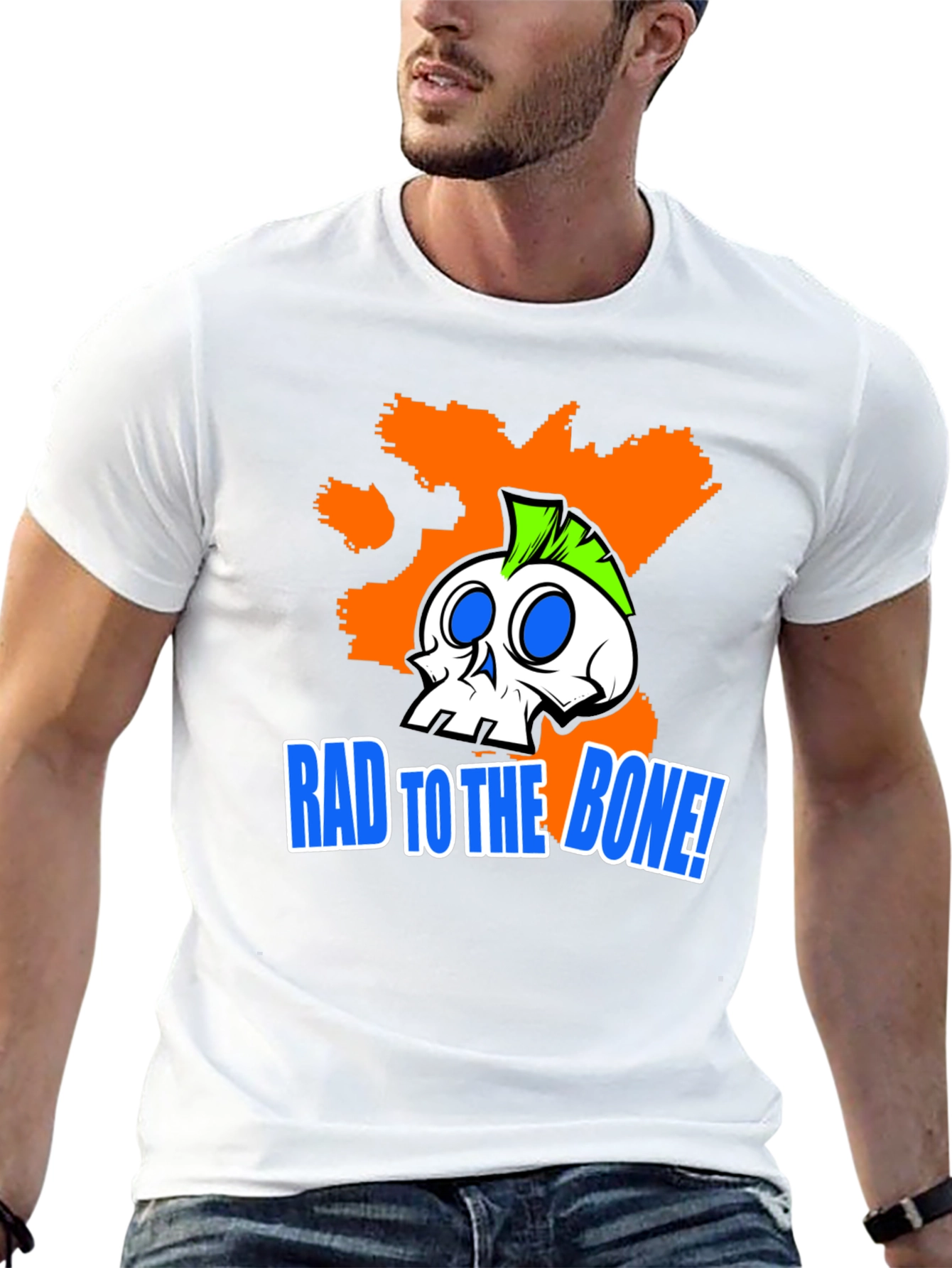 Rad to the Bone! Graphic Print T-Shirt
