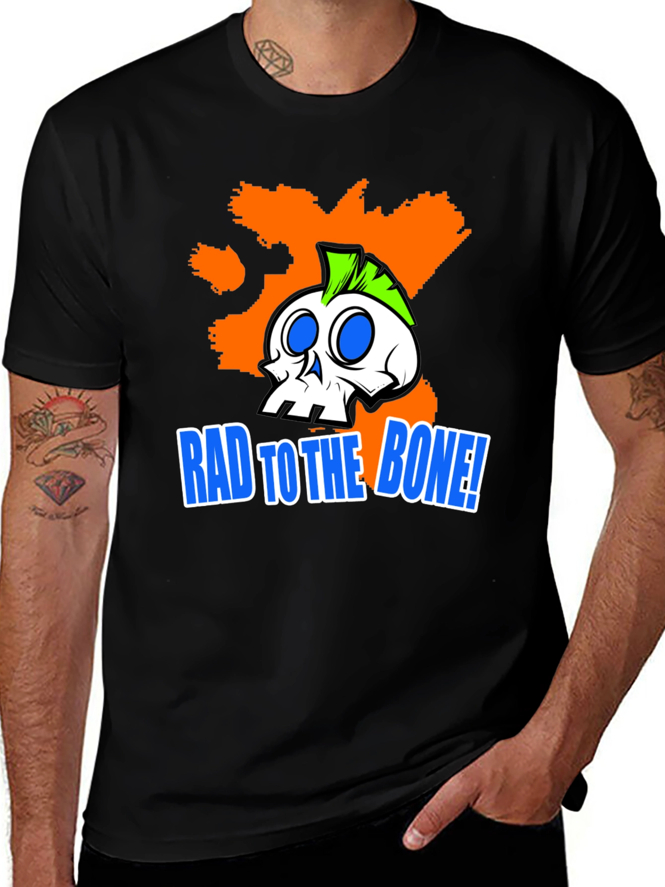 Rad to the Bone! Graphic Print T-Shirt