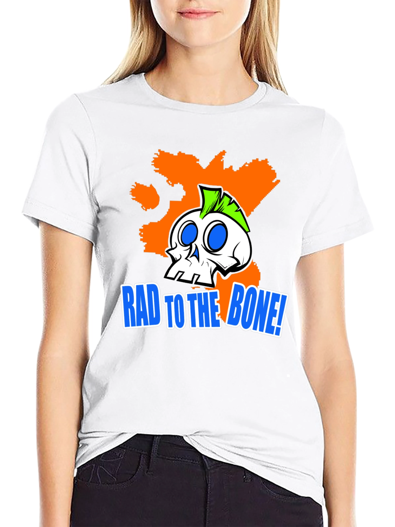 Rad to the Bone! Graphic Print T-Shirt