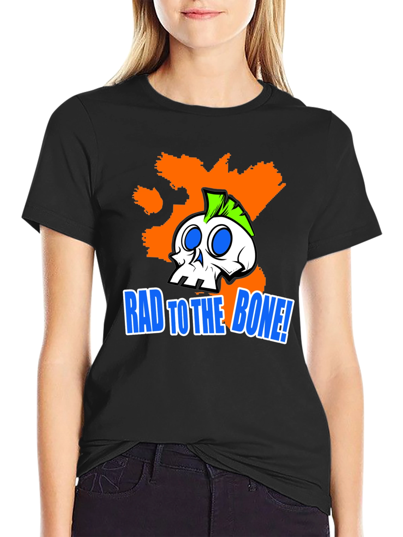 Rad to the Bone! Graphic Print T-Shirt