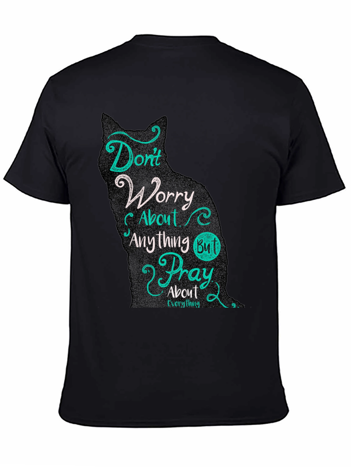Cat Silhouette Graphic T-Shirt - Dont Worry Pray
