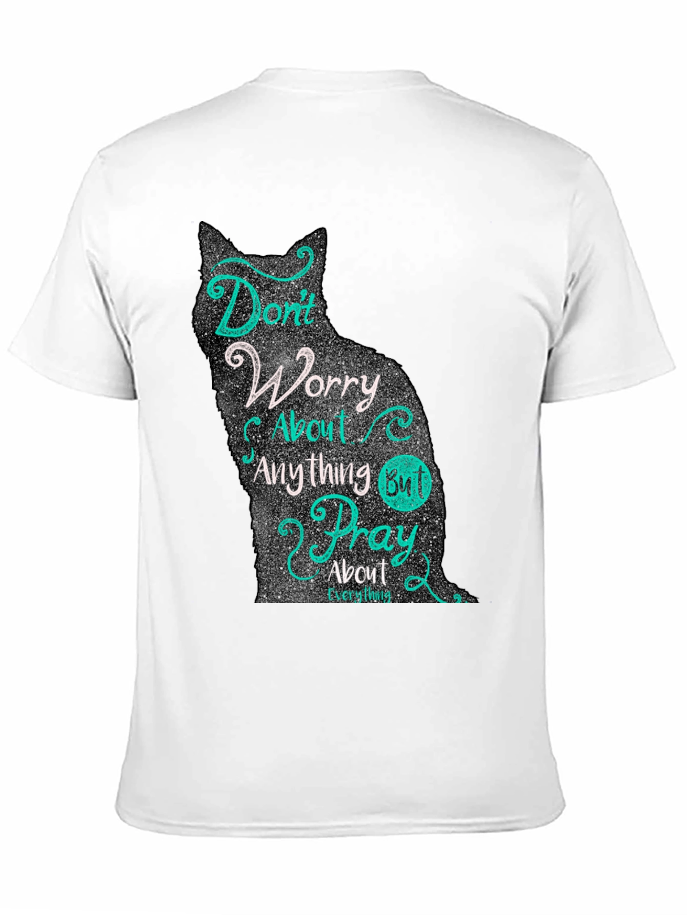 Cat Silhouette Graphic T-Shirt - Dont Worry Pray