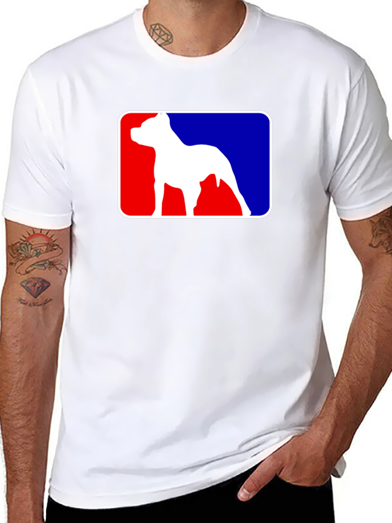 Pitbull Dog Lover T-Shirt - Baseball Style Logo Tee