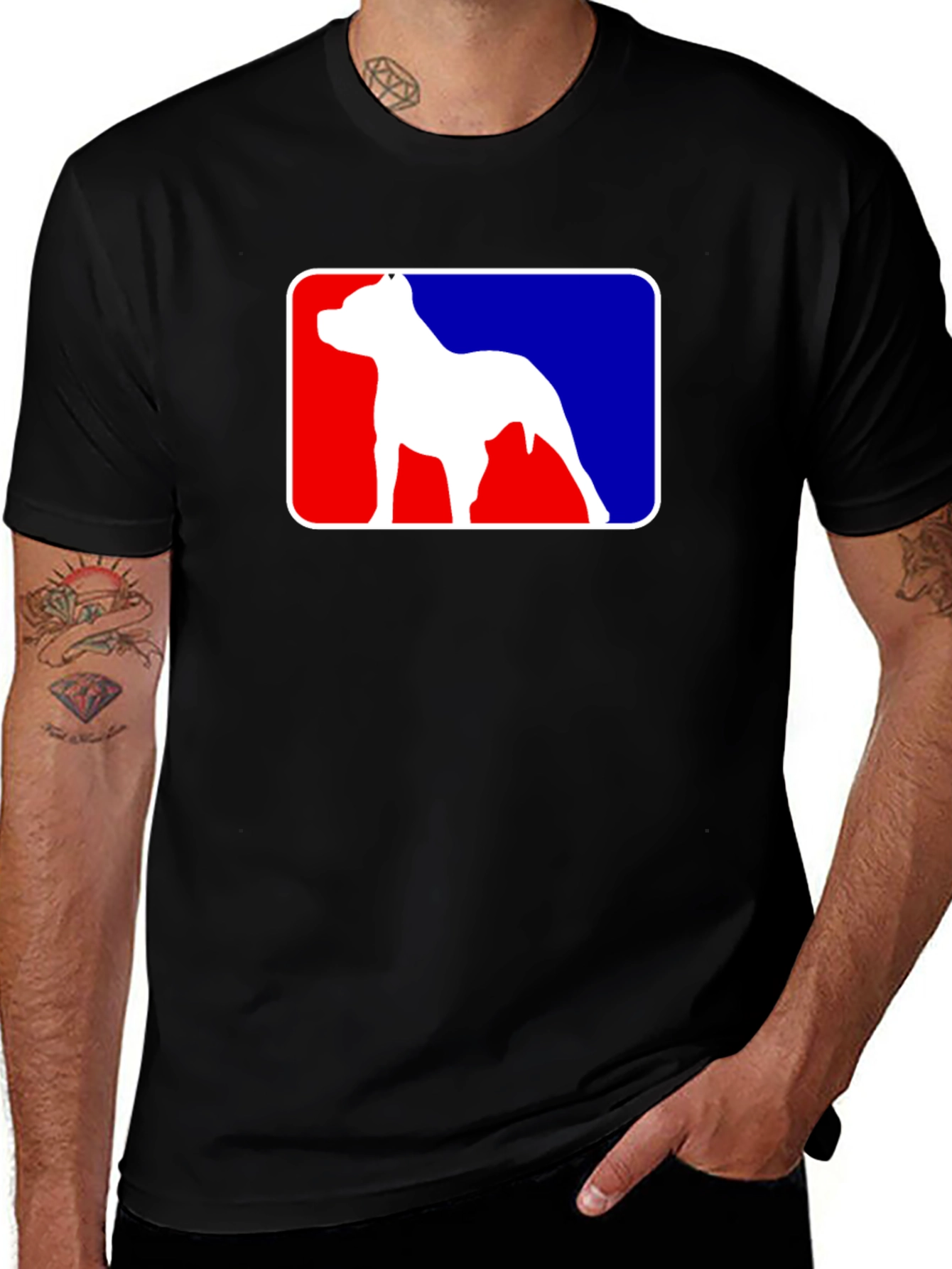 Pitbull Dog Lover T-Shirt - Baseball Style Logo Tee