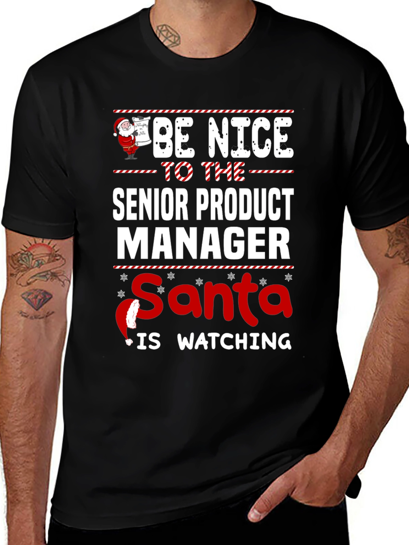 Senior Product Manager Santa Watching Christmas T-Shirt
