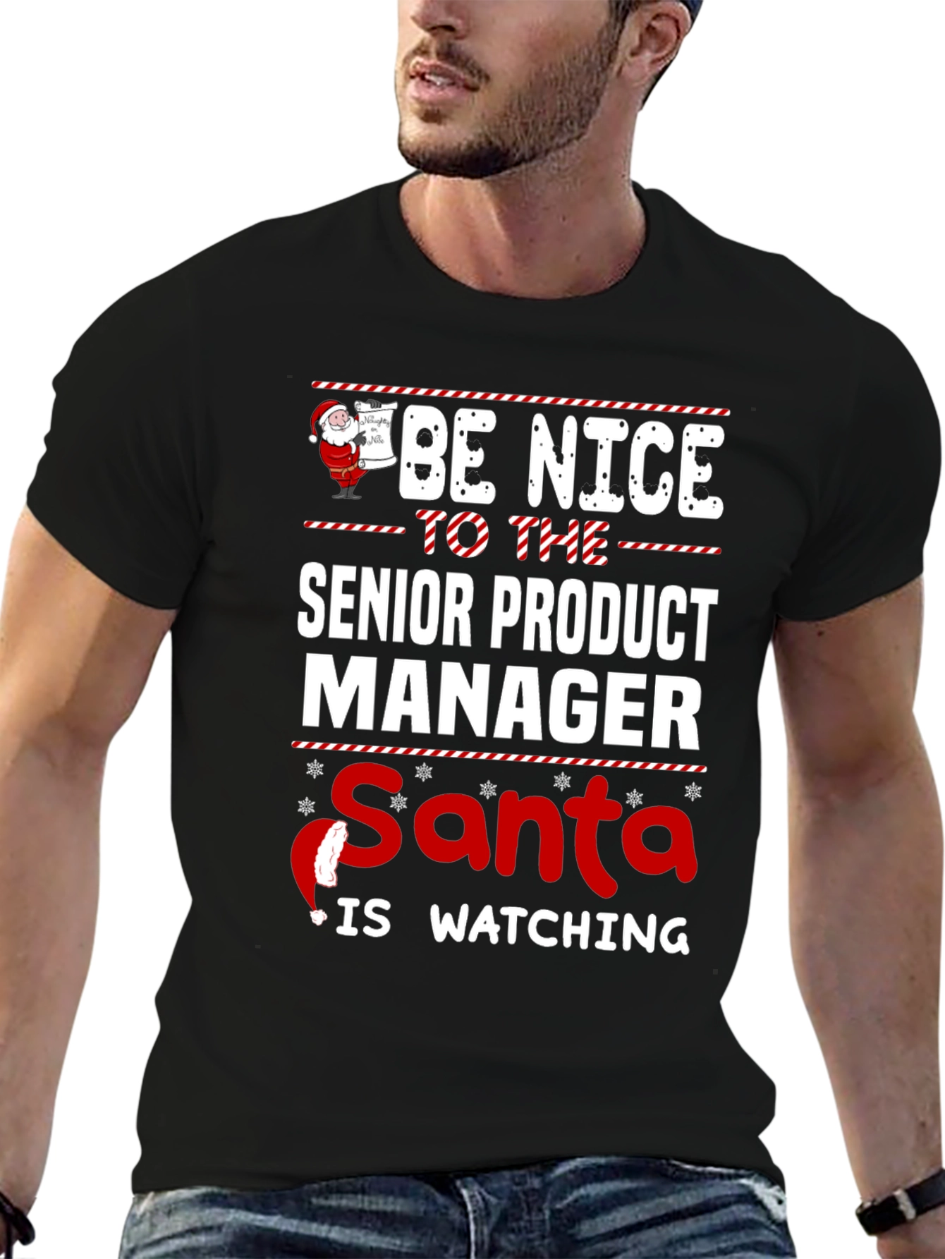 Senior Product Manager Santa Watching Christmas T-Shirt