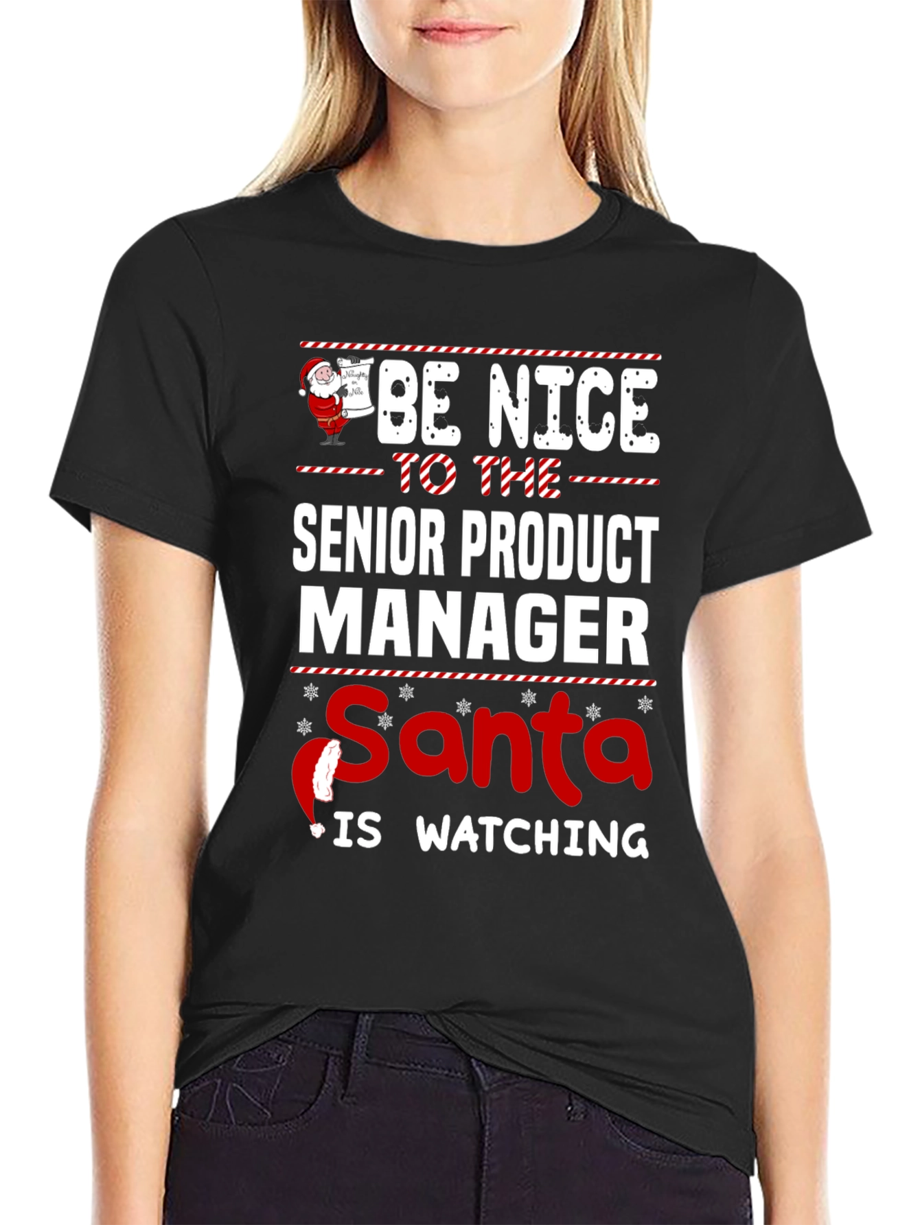 Senior Product Manager Santa Watching Christmas T-Shirt