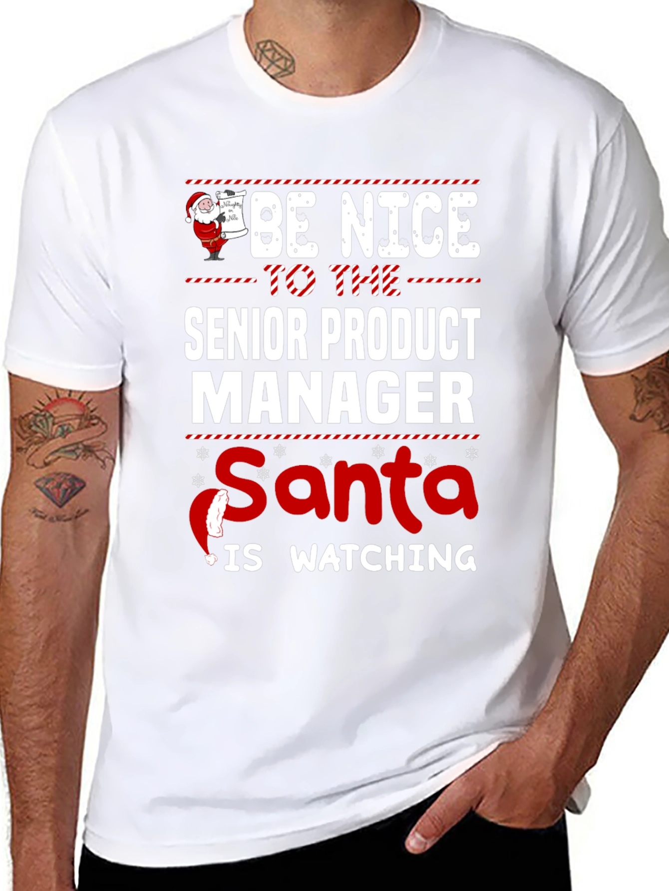 Senior Product Manager Santa Watching Christmas T-Shirt