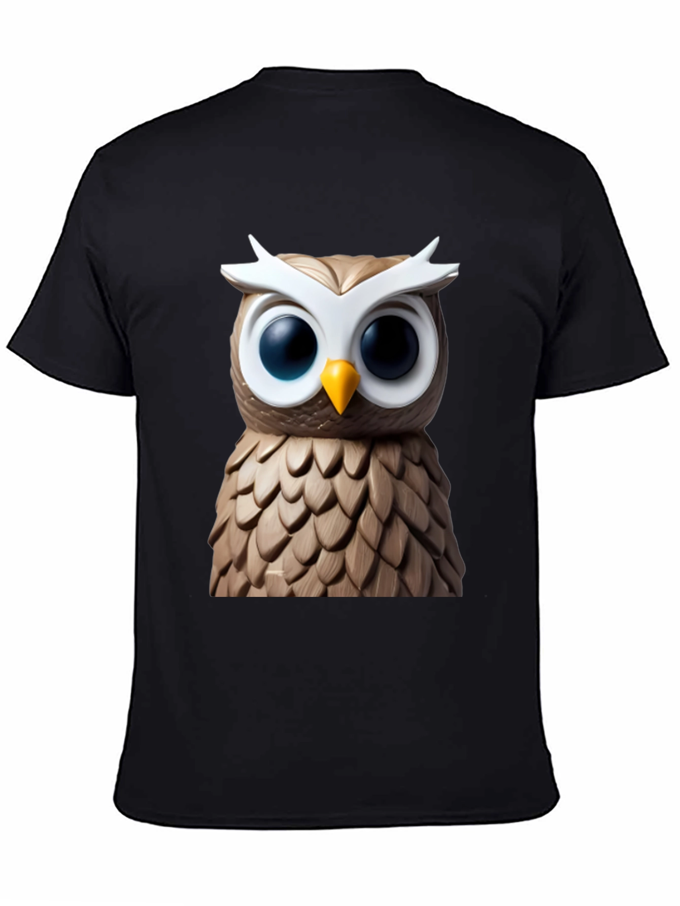 Owl Graphic Print Tee - Mens Black T-Shirt