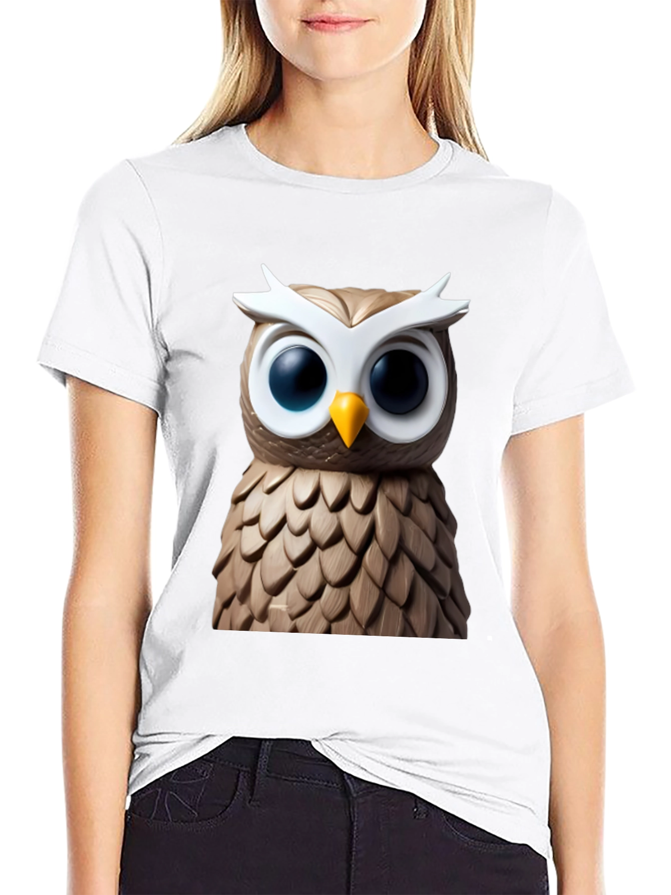 Owl Graphic Print Tee - Mens Black T-Shirt