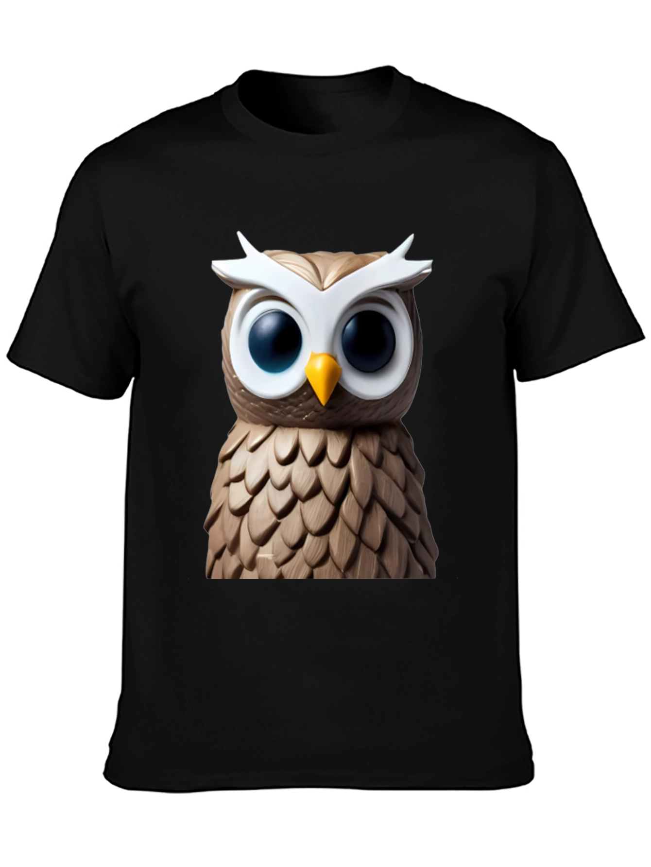 Owl Graphic Print Tee - Mens Black T-Shirt