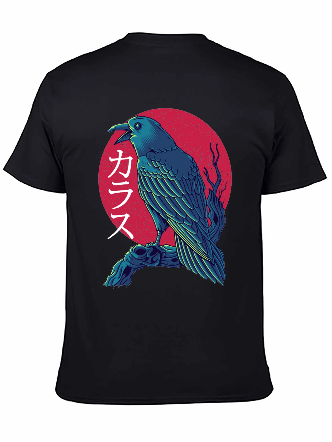 Japanese Raven T-Shirt - Unique Bird Graphic Tee