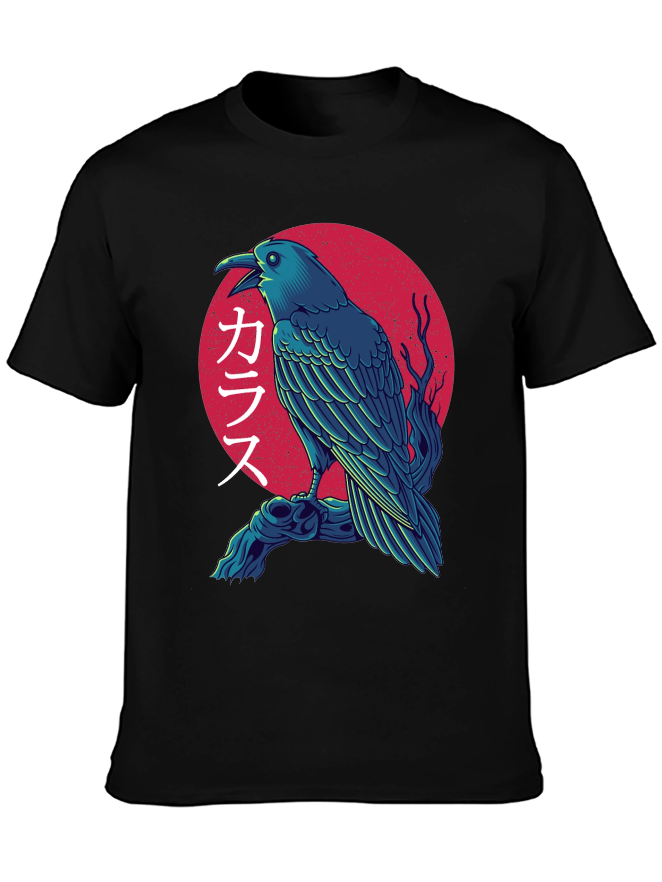 Japanese Raven T-Shirt - Unique Bird Graphic Tee