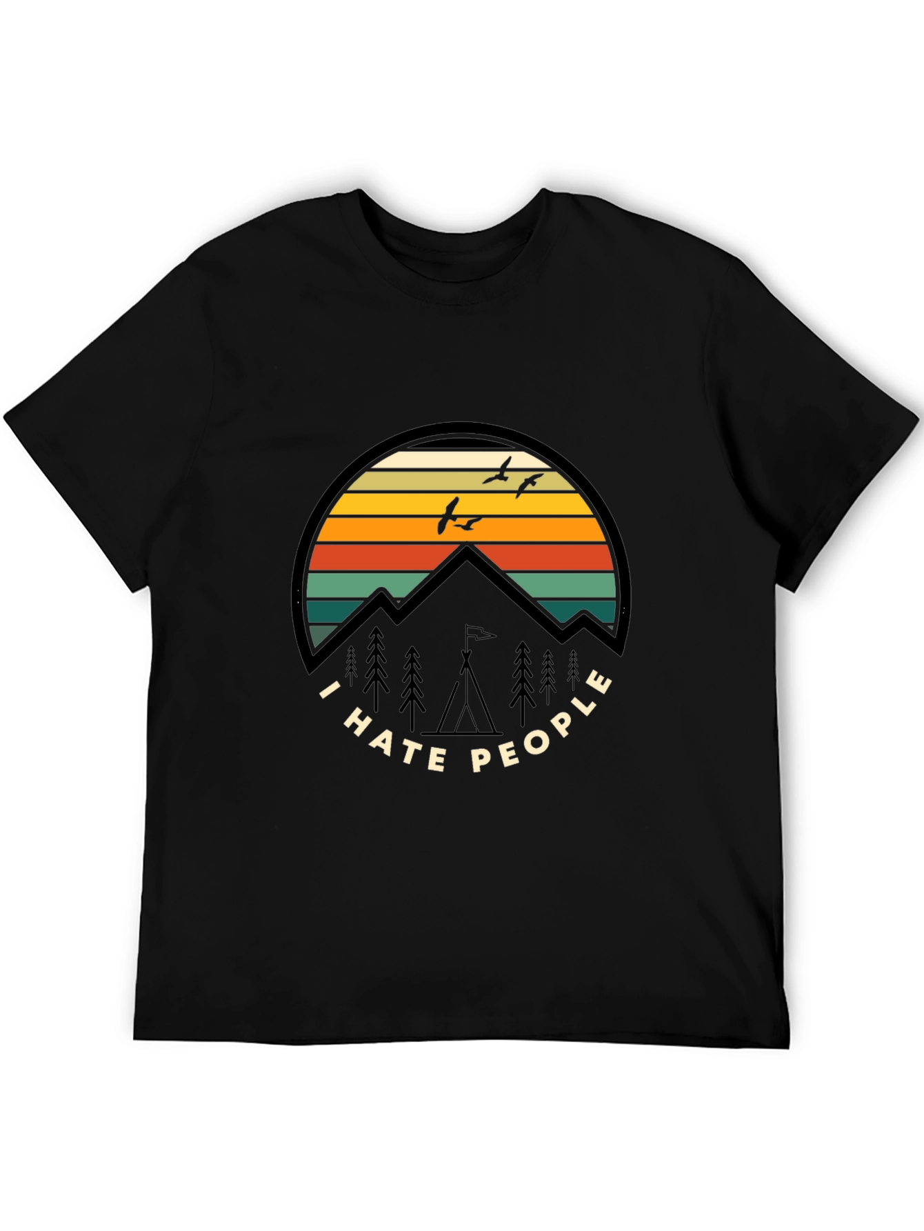 I Hate People T-Shirt - Mountain Sunset Graphic Tee