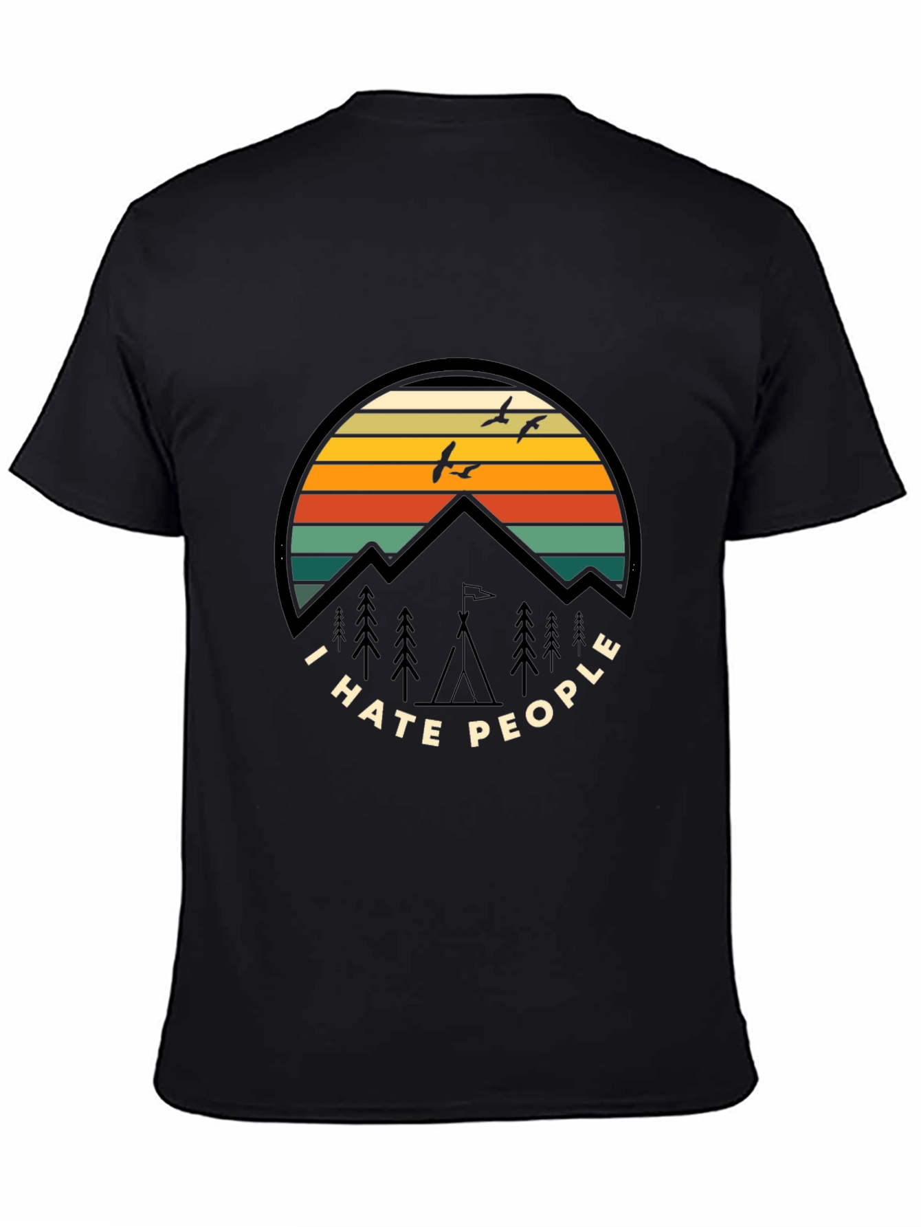 I Hate People T-Shirt - Mountain Sunset Graphic Tee