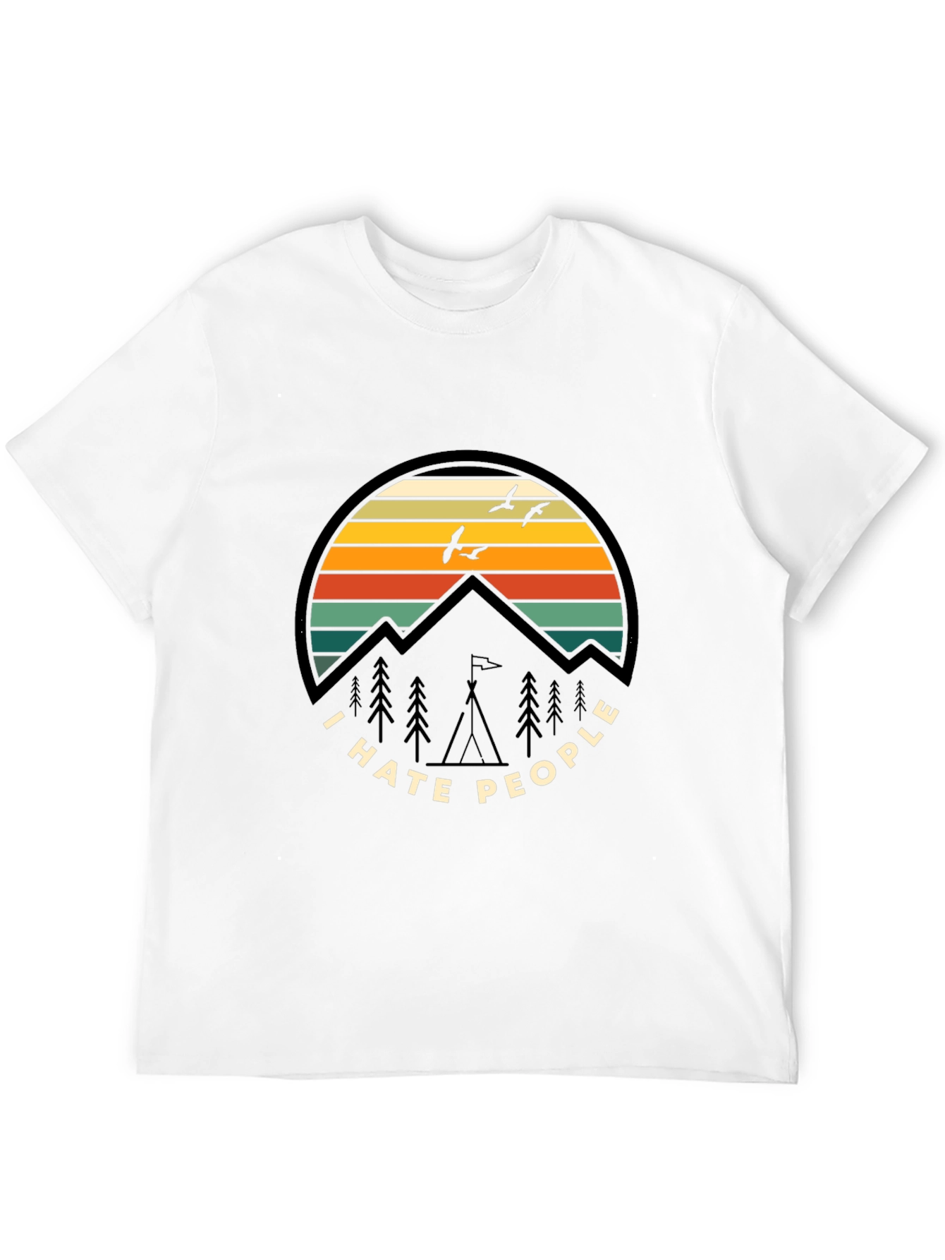 I Hate People T-Shirt - Mountain Sunset Graphic Tee