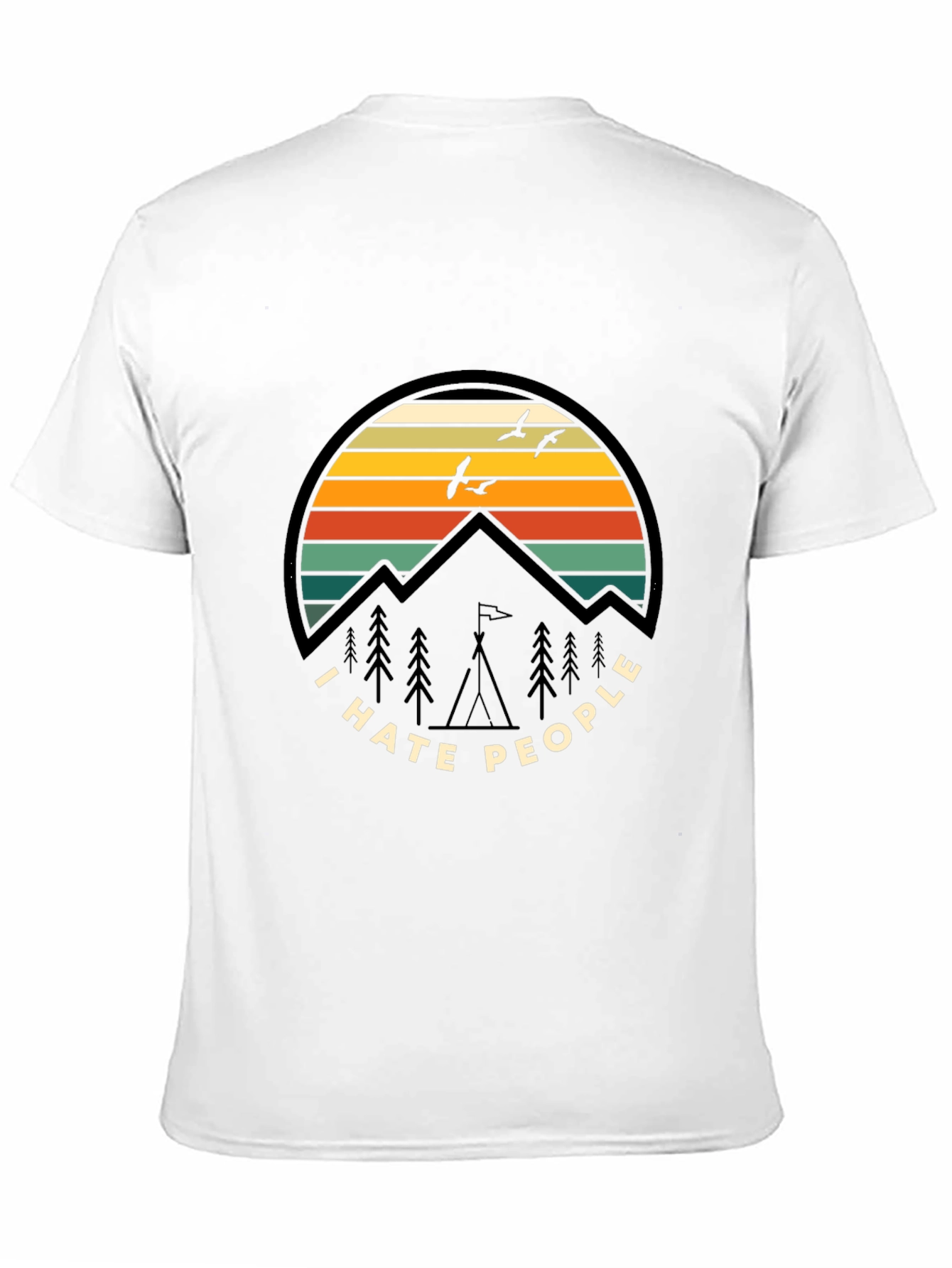 I Hate People T-Shirt - Mountain Sunset Graphic Tee