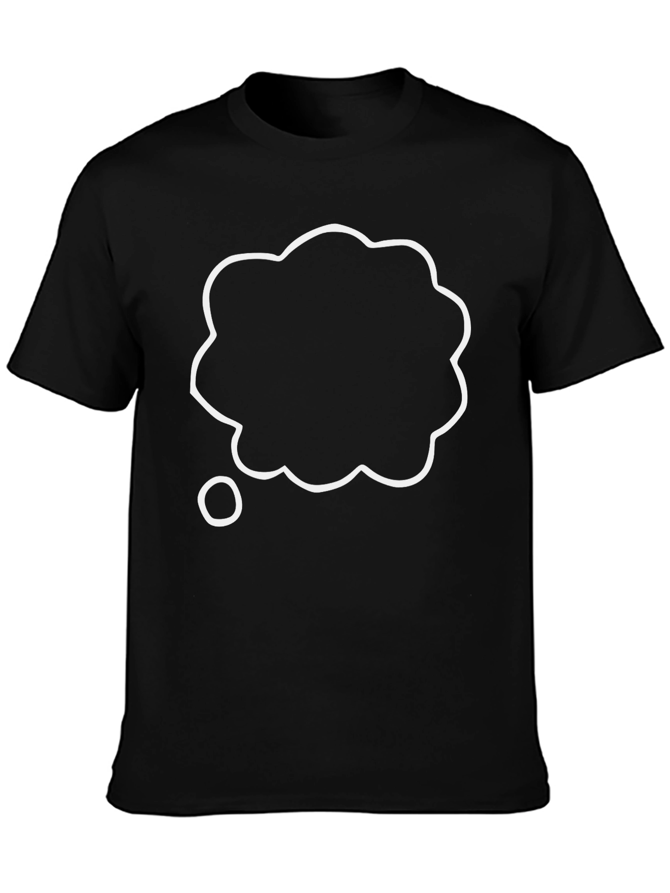 Black T-Shirt with Thinking Cloud