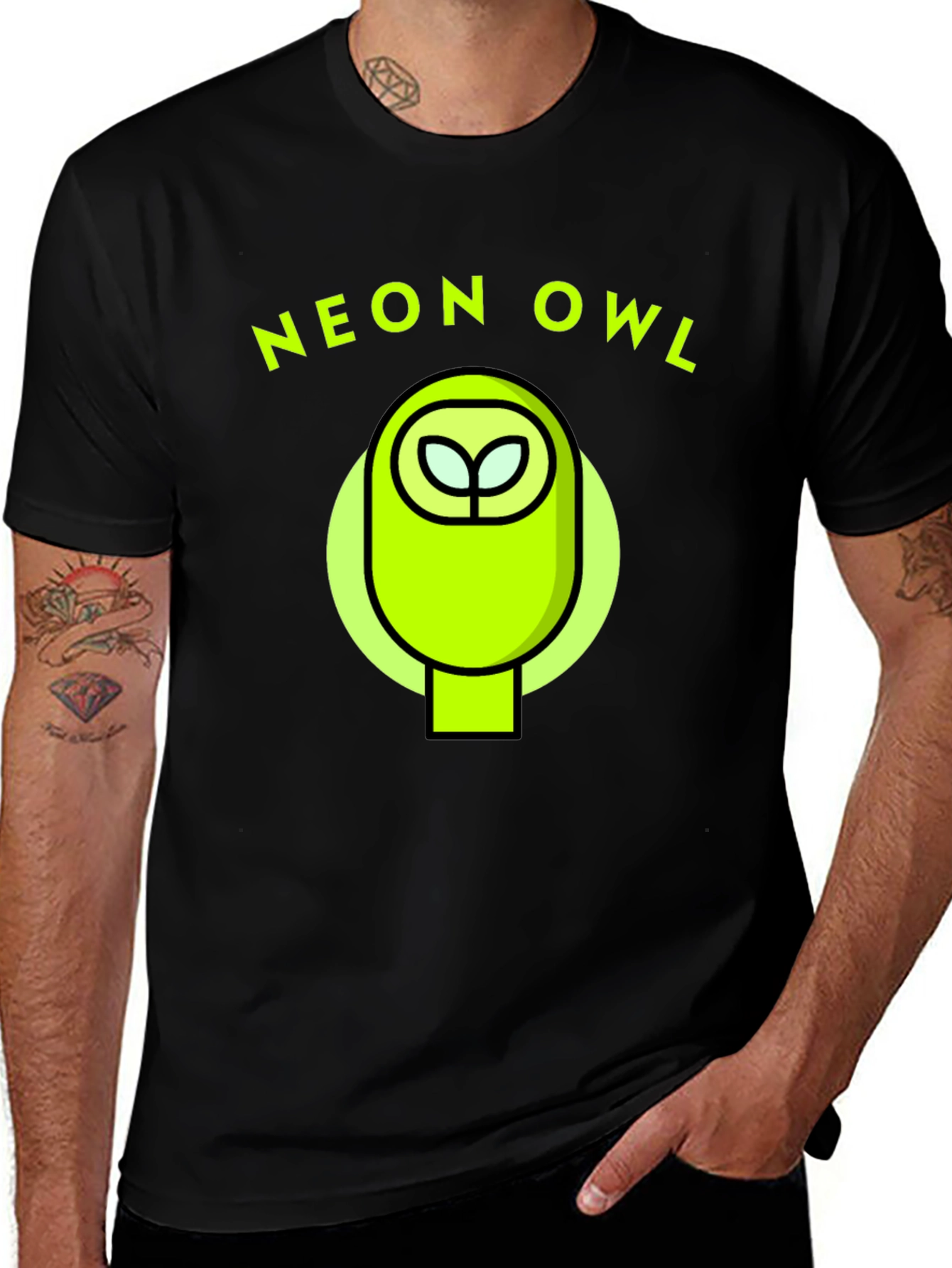 Neon Owl Graphic Tee - Stylish & Unique Design