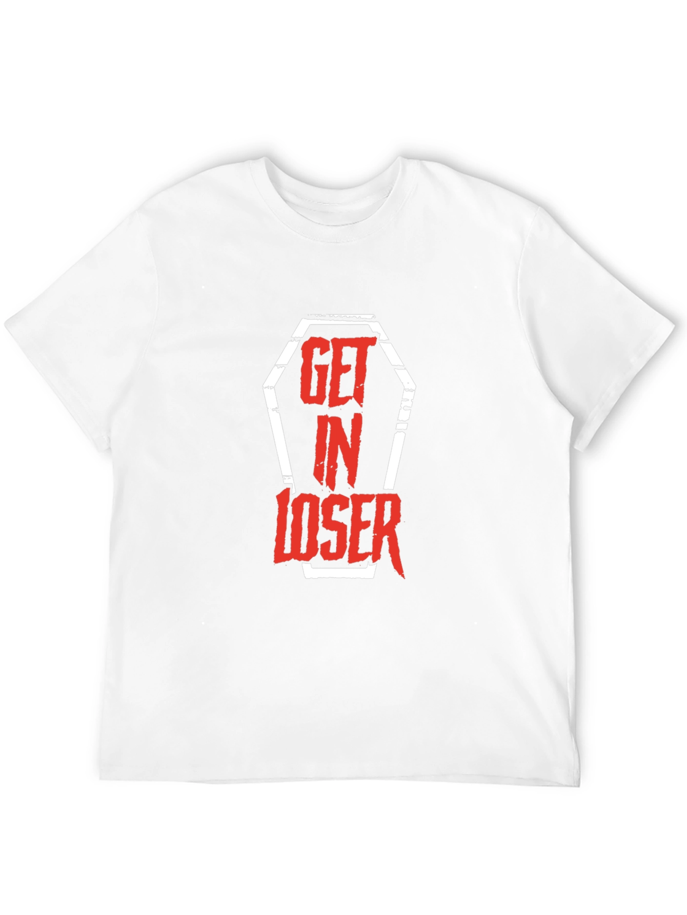 Get In Loser Coffin Graphic Tee - Black