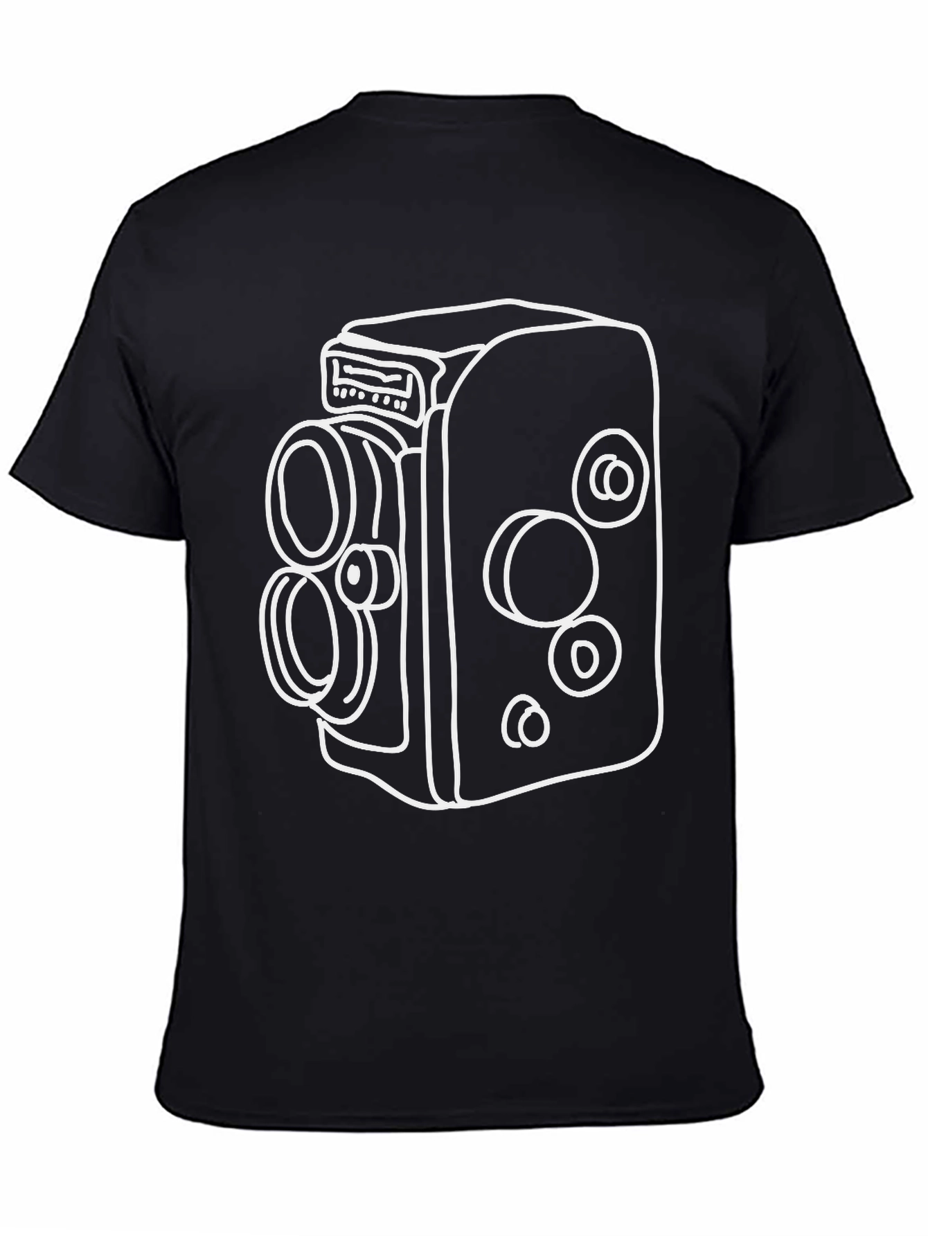 Retro Movie Camera Graphic Tee - Classic Film Style