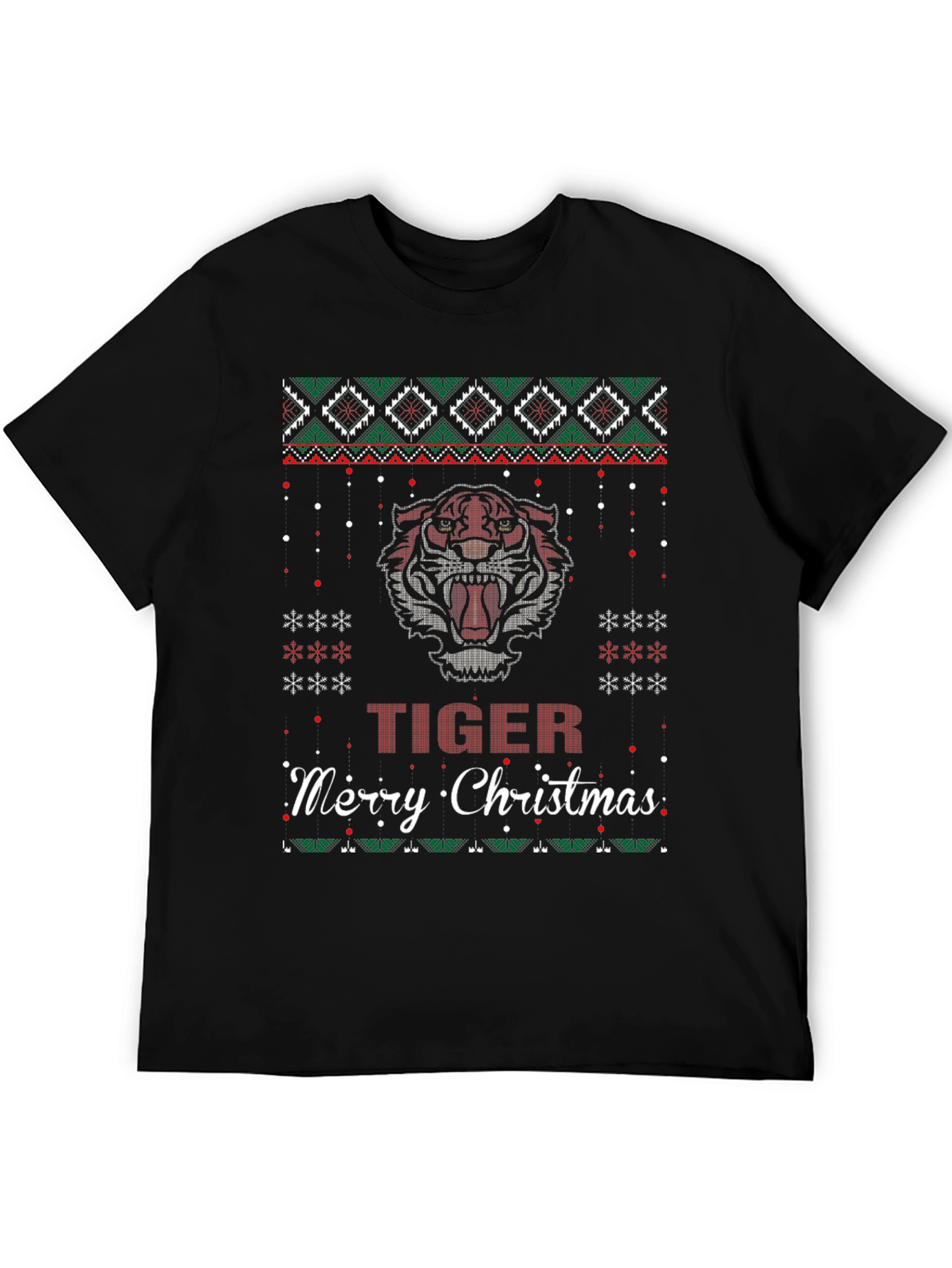 Tiger Merry Christmas Ugly Sweater T-Shirt