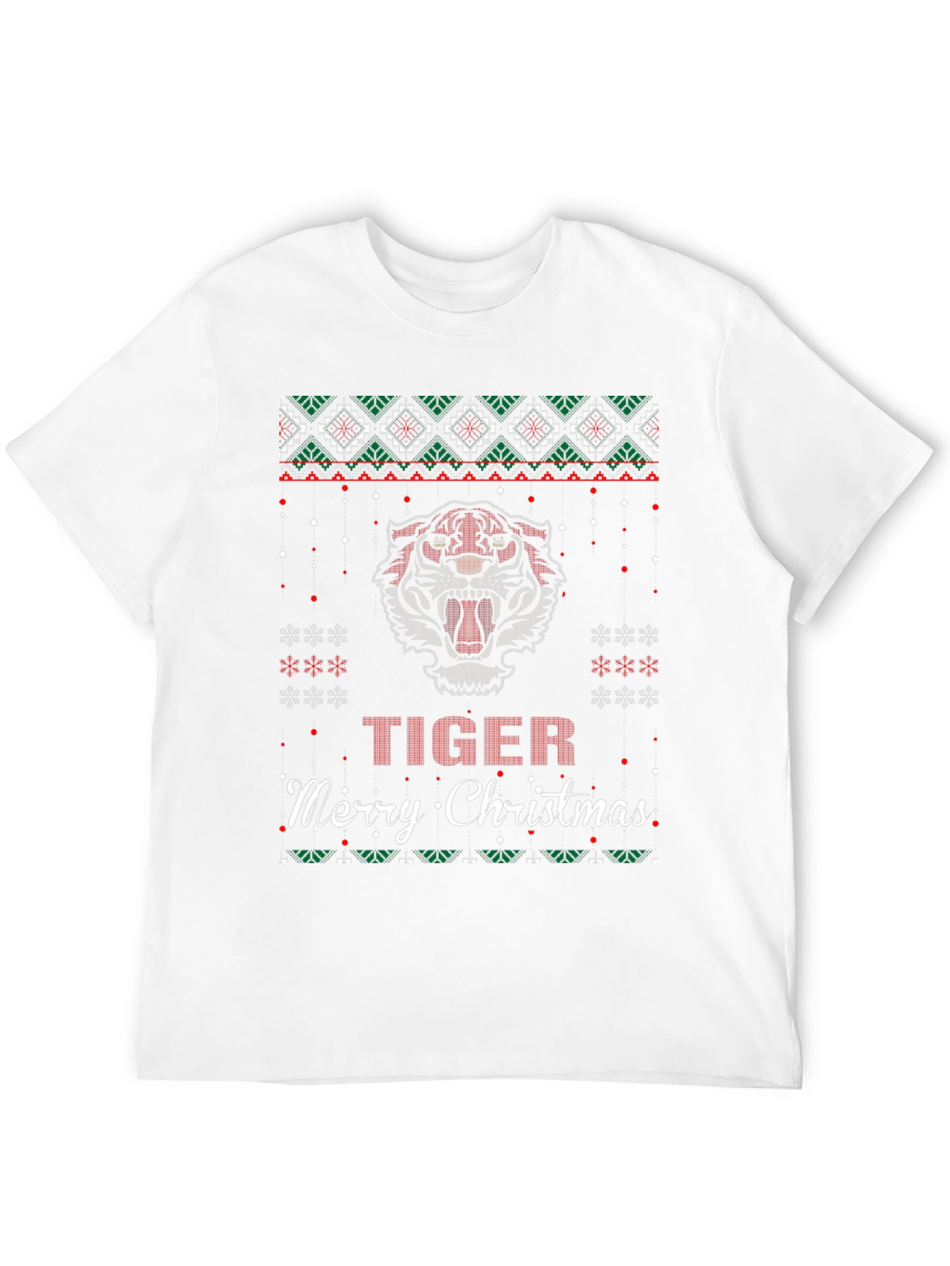 Tiger Merry Christmas Ugly Sweater T-Shirt