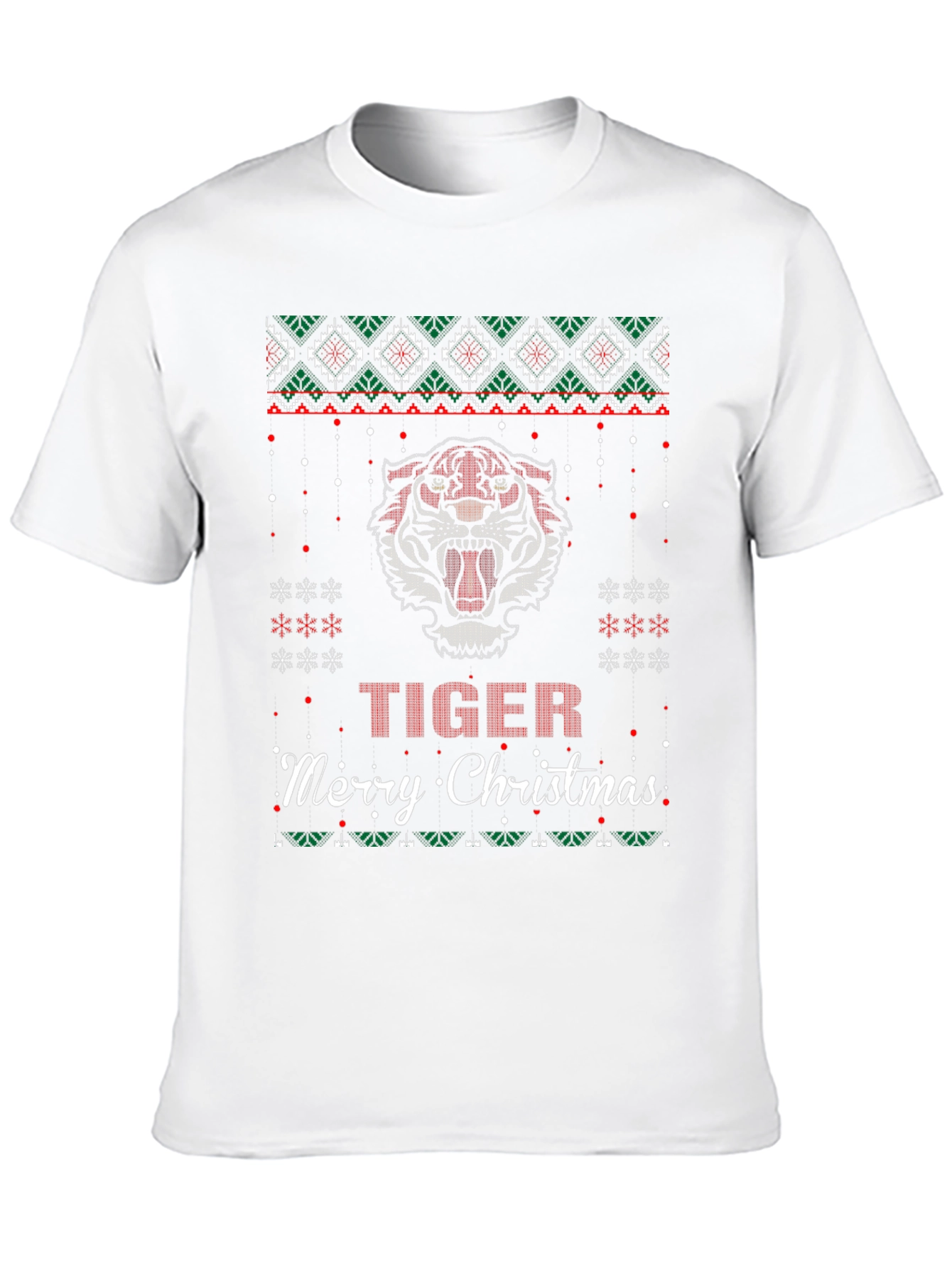 Tiger Merry Christmas Ugly Sweater T-Shirt