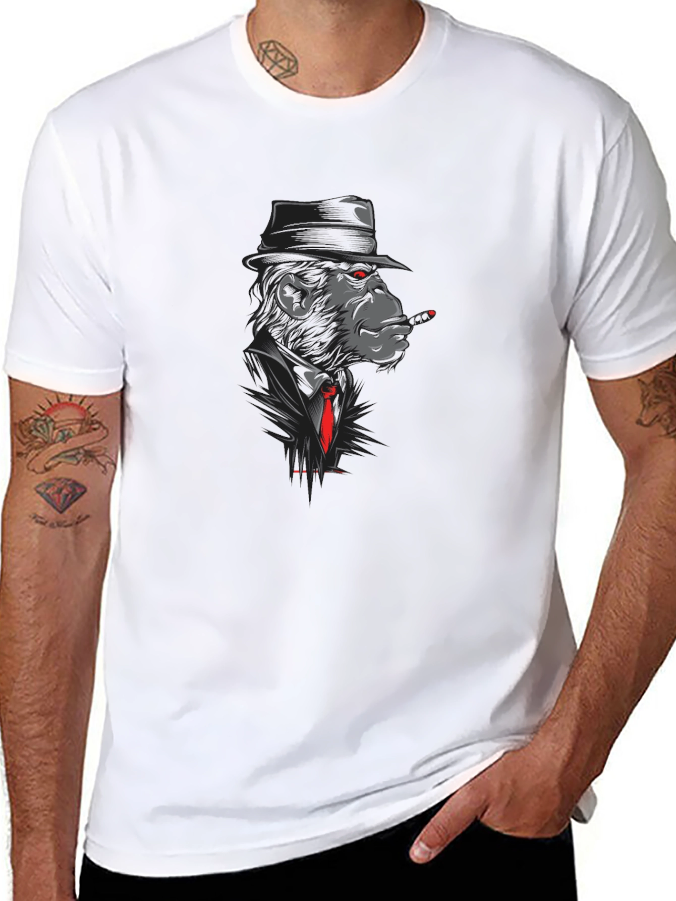 Gangster Monkey T-Shirt - Black