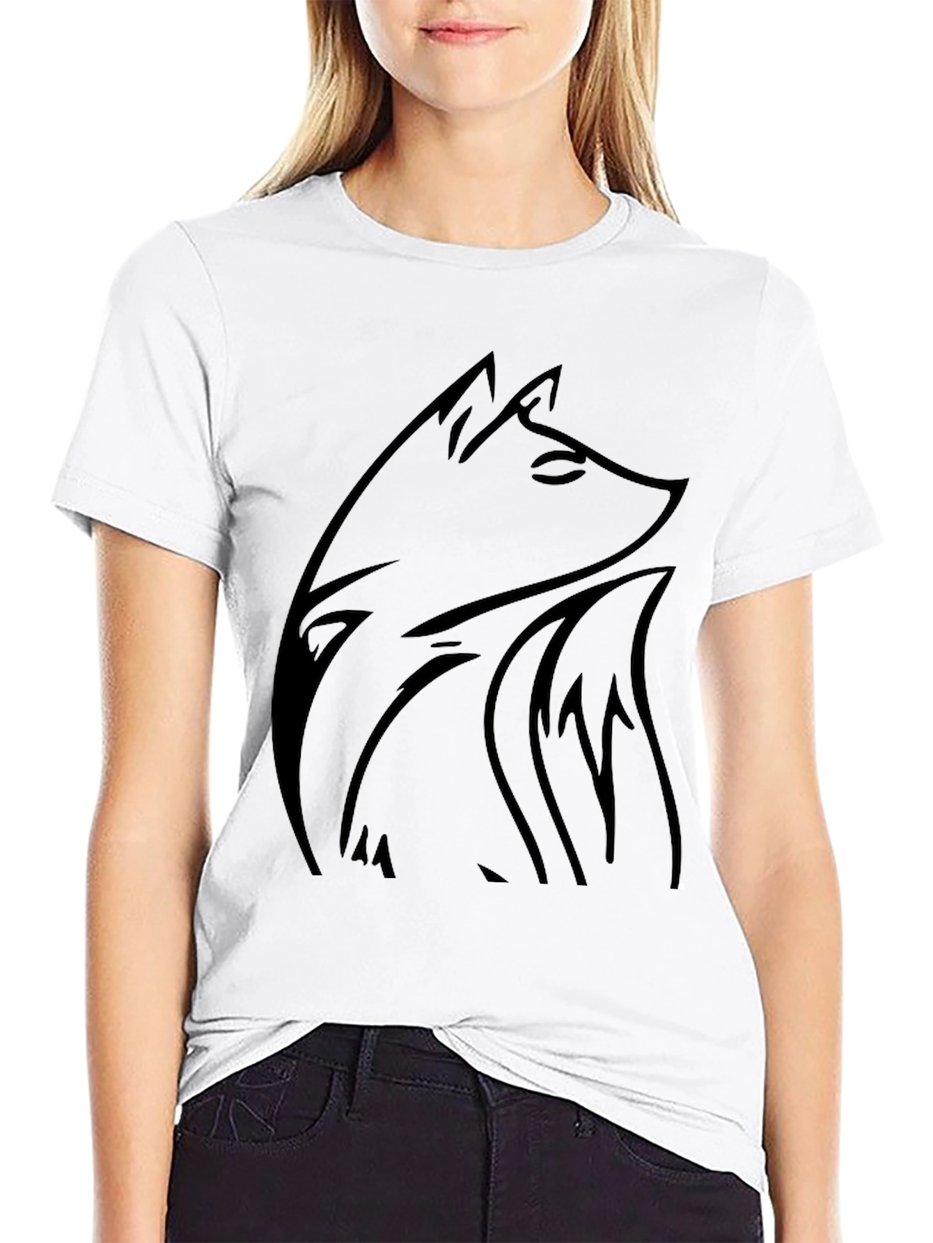 Black Wolf Graphic Tee - Stylish Casual Wear