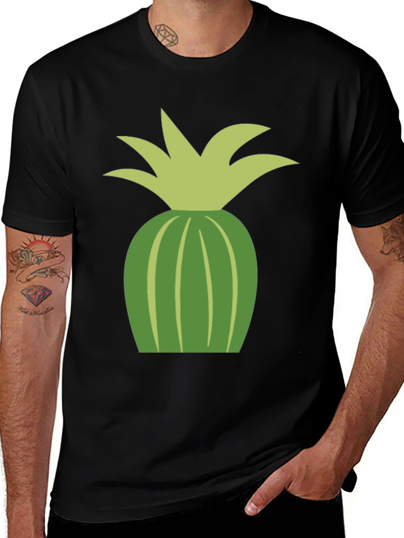 Pineapple Graphic Tee - Casual Black T-Shirt