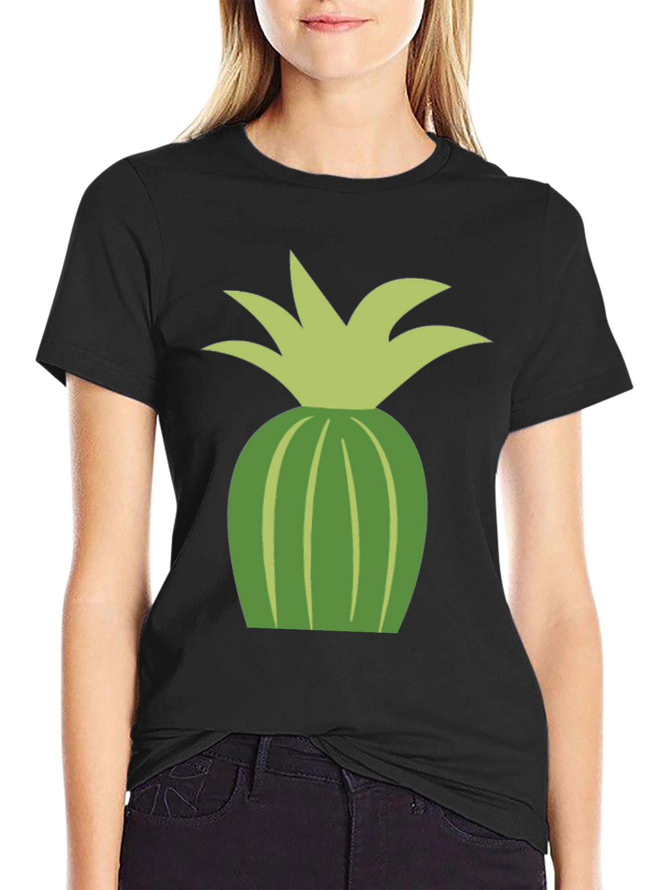 Pineapple Graphic Tee - Casual Black T-Shirt