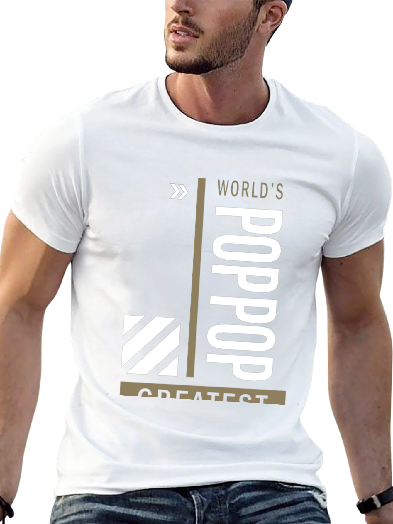 Worlds Greatest Poppop T-Shirt - Black Graphic Tee