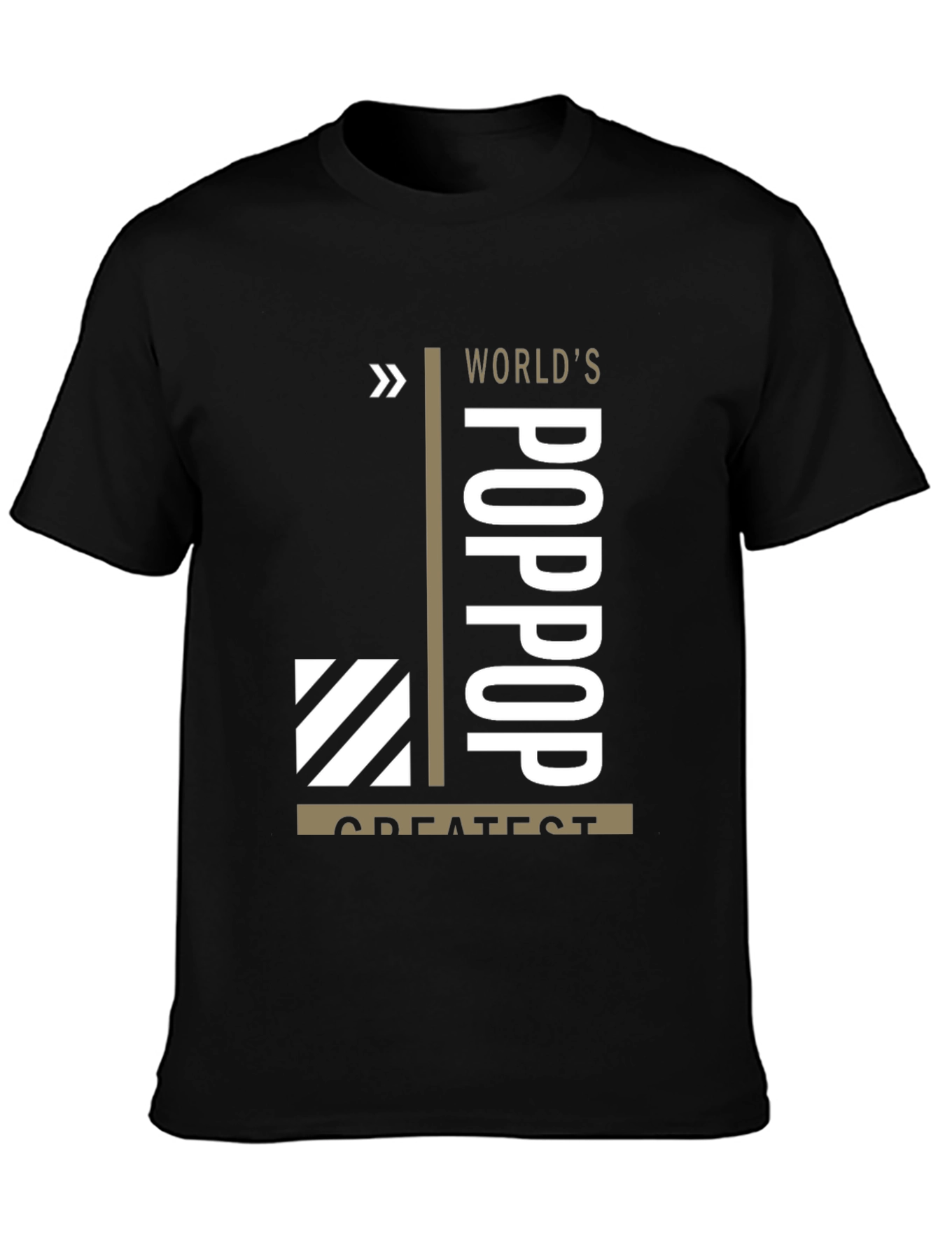Worlds Greatest Poppop T-Shirt - Black Graphic Tee