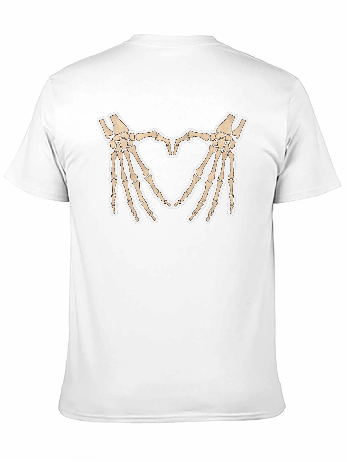 Skeleton Hands Heart Graphic Tee - Black Cotton T-Shirt