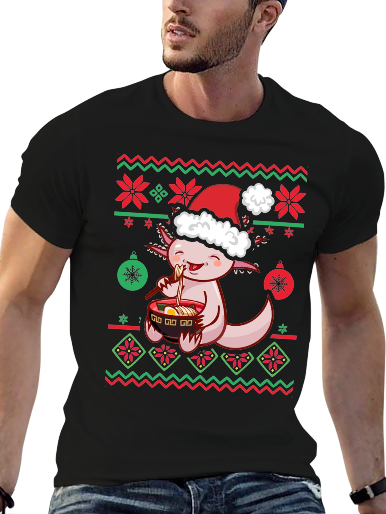 Axolotl Ramen Christmas Ugly Sweater T-Shirt