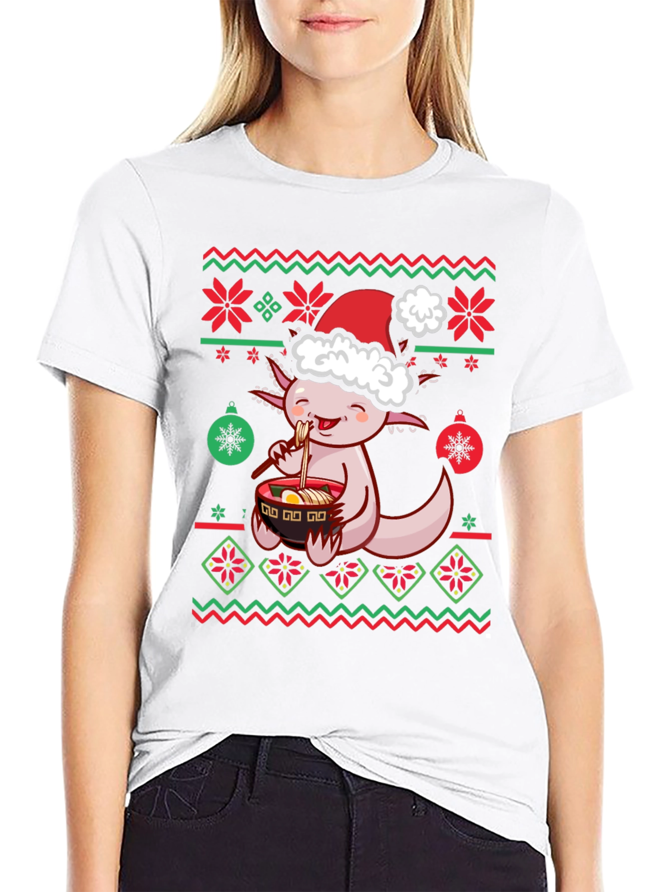 Axolotl Ramen Christmas Ugly Sweater T-Shirt
