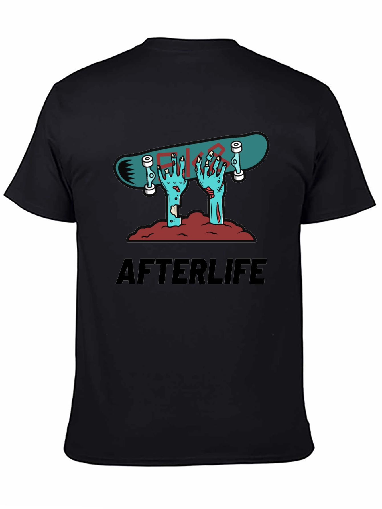 Afterlife Skateboard Graphic Tee - Black Cotton Shirt