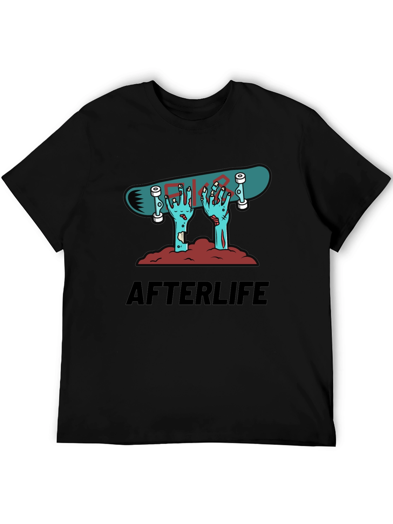 Afterlife Skateboard Graphic Tee - Black Cotton Shirt