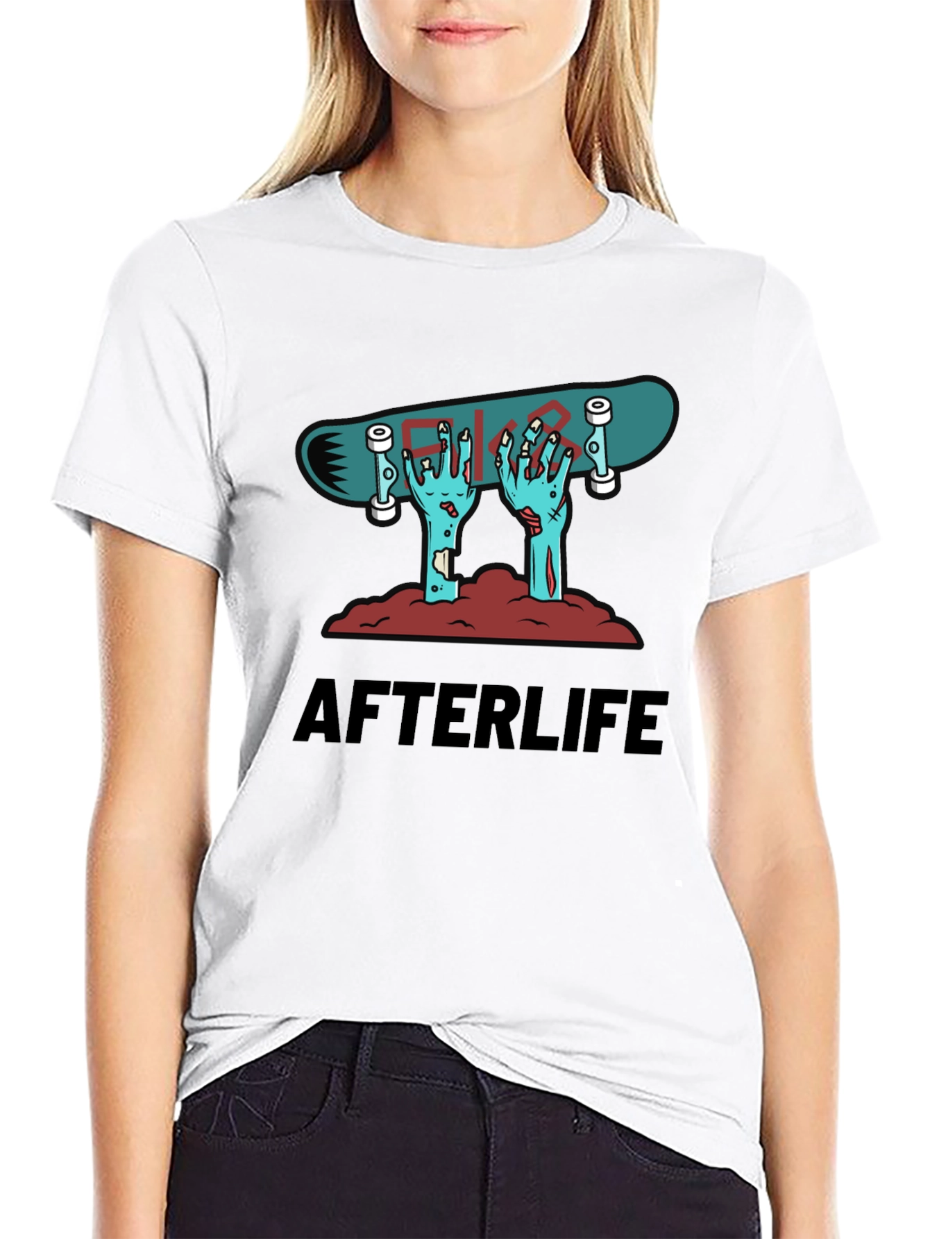 Afterlife Skateboard Graphic Tee - Black Cotton Shirt