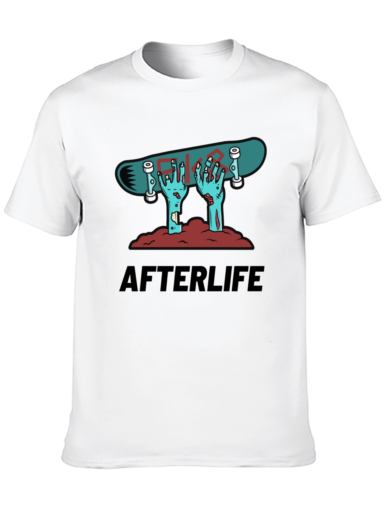 Afterlife Skateboard Graphic Tee - Black Cotton Shirt