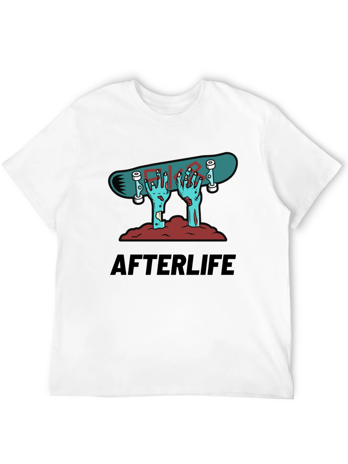 Afterlife Skateboard Graphic Tee - Black Cotton Shirt