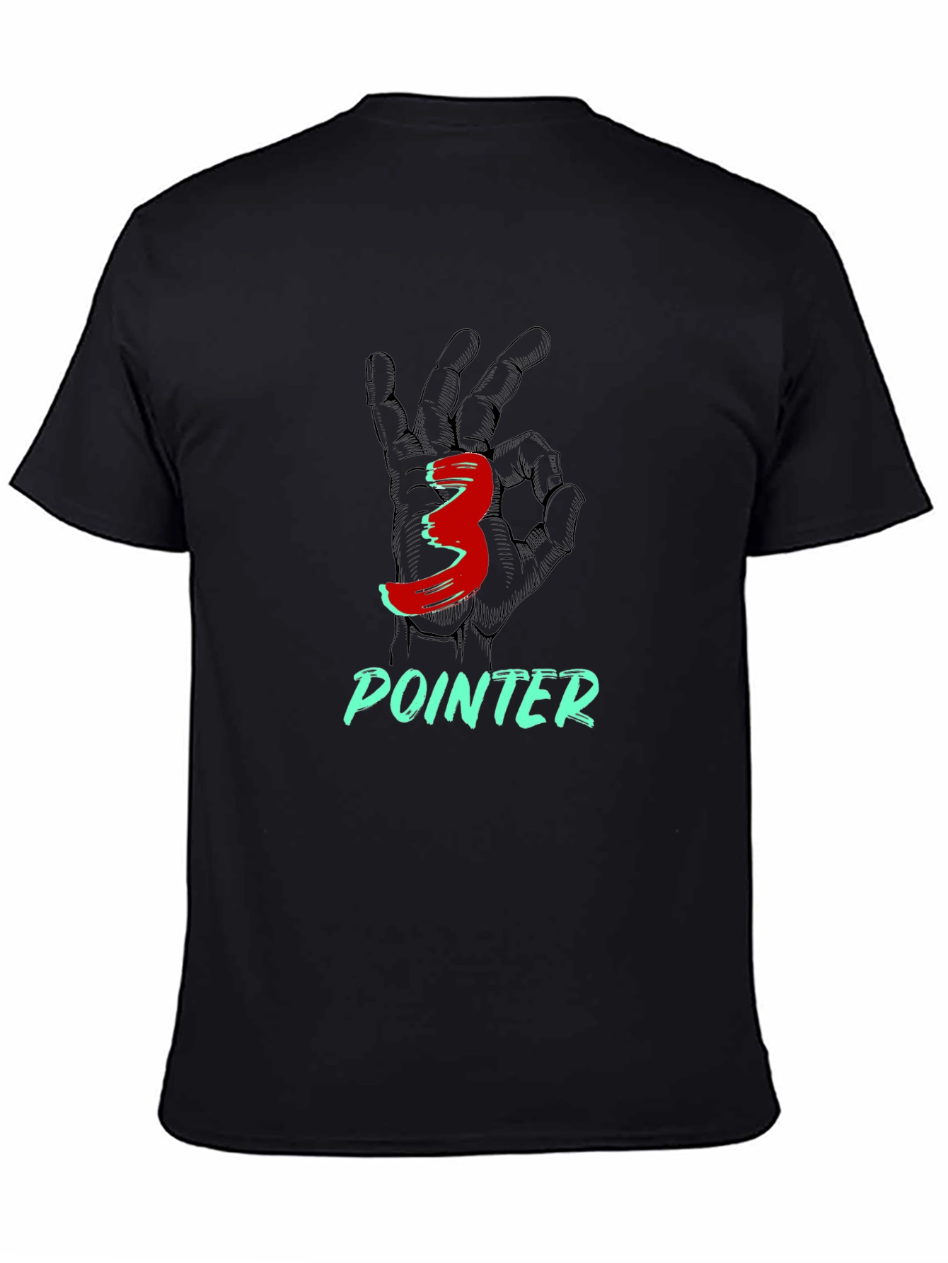 Three Pointer Graphic Tee - Black Cotton