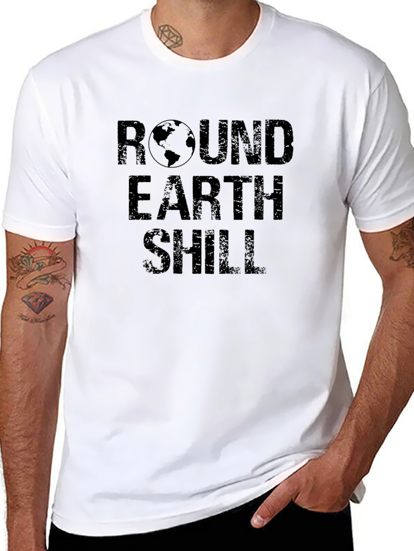 Round Earth Shill T-Shirt - Conspiracy Theory Tee
